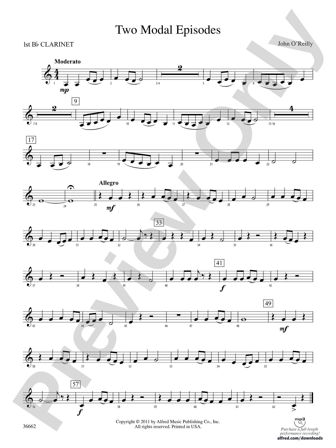 Two Modal Episodes: 1st B-flat Clarinet