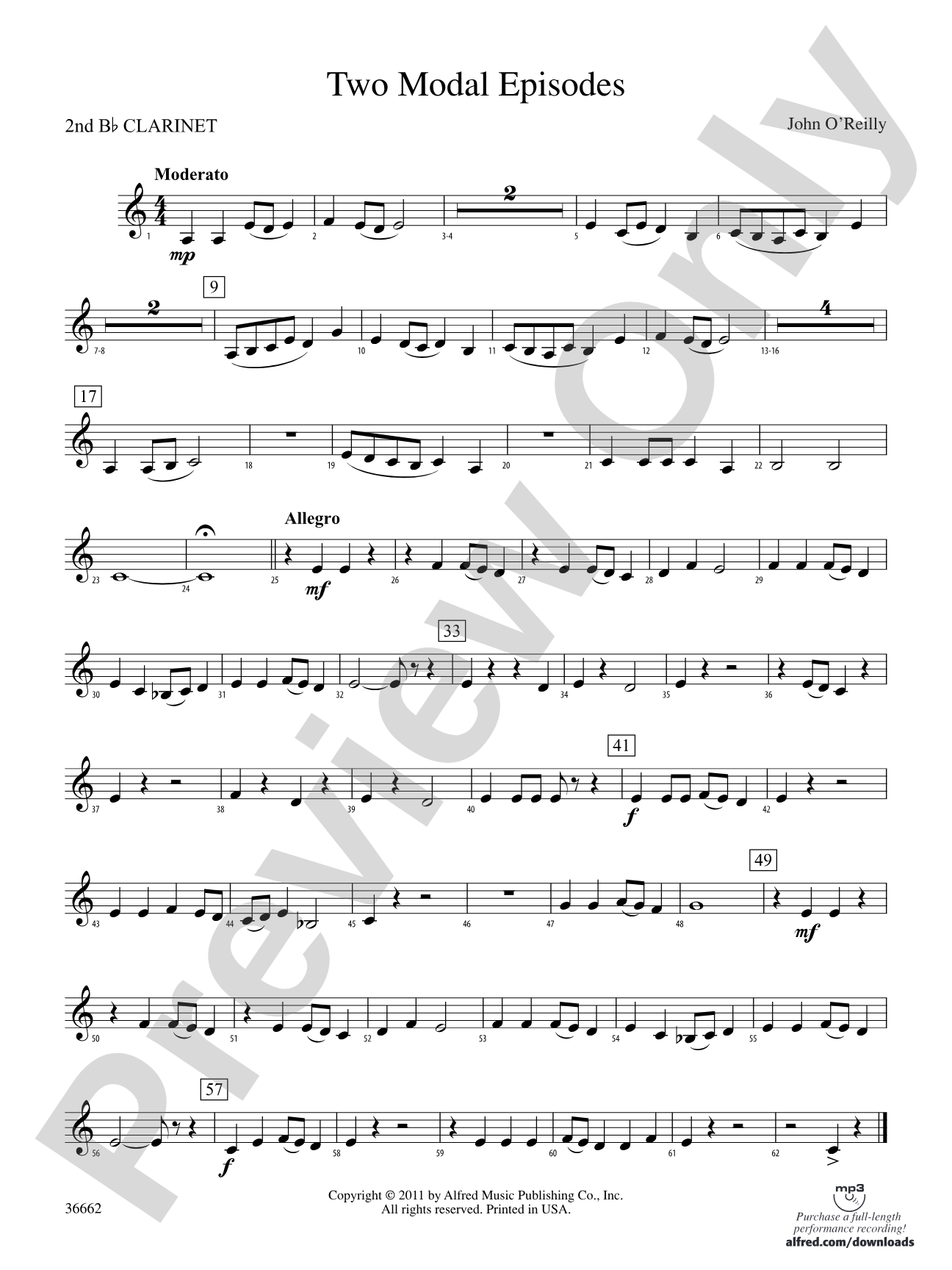 Two Modal Episodes: 2nd B-flat Clarinet
