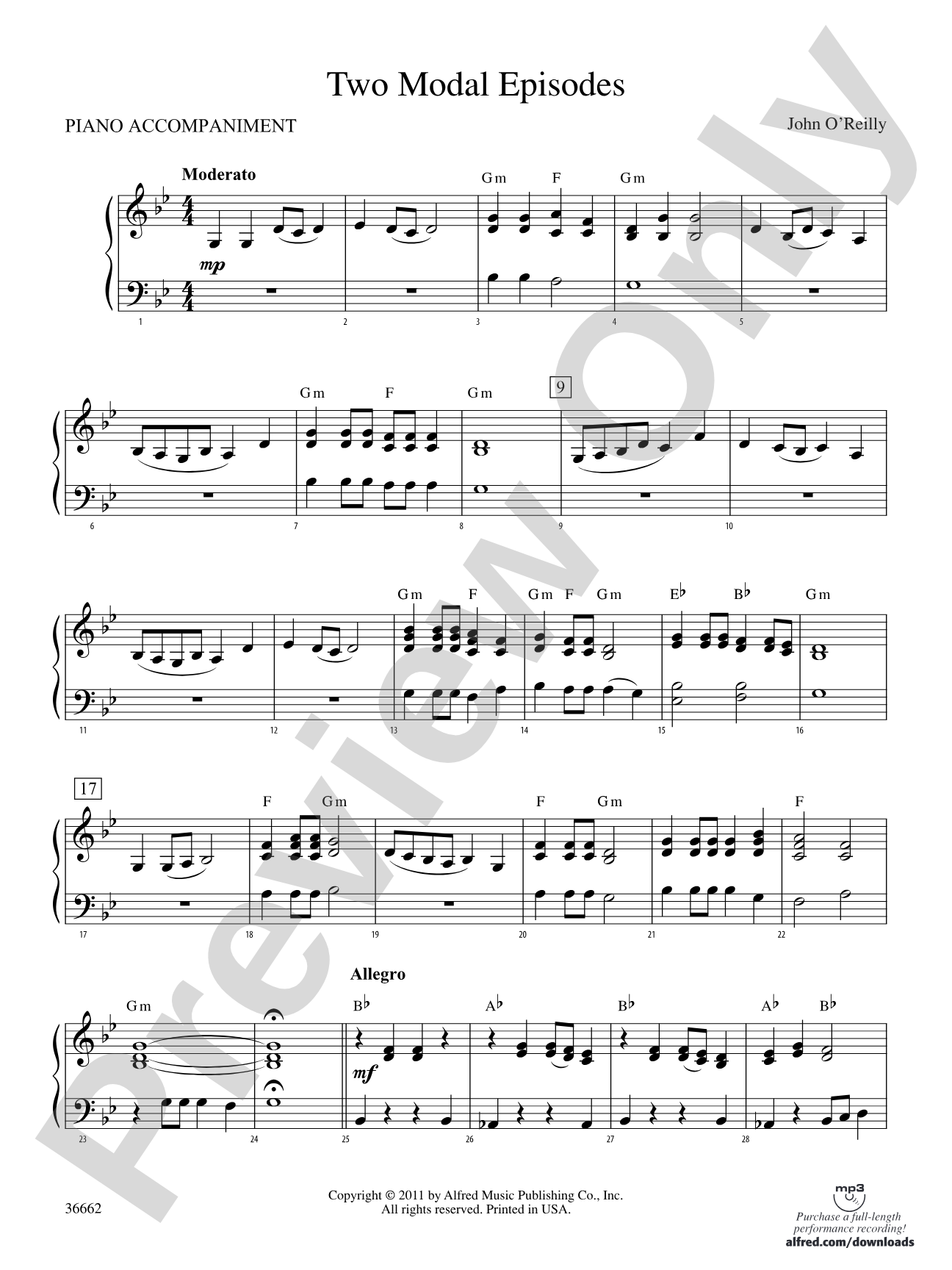 Two Modal Episodes: Piano Accompaniment