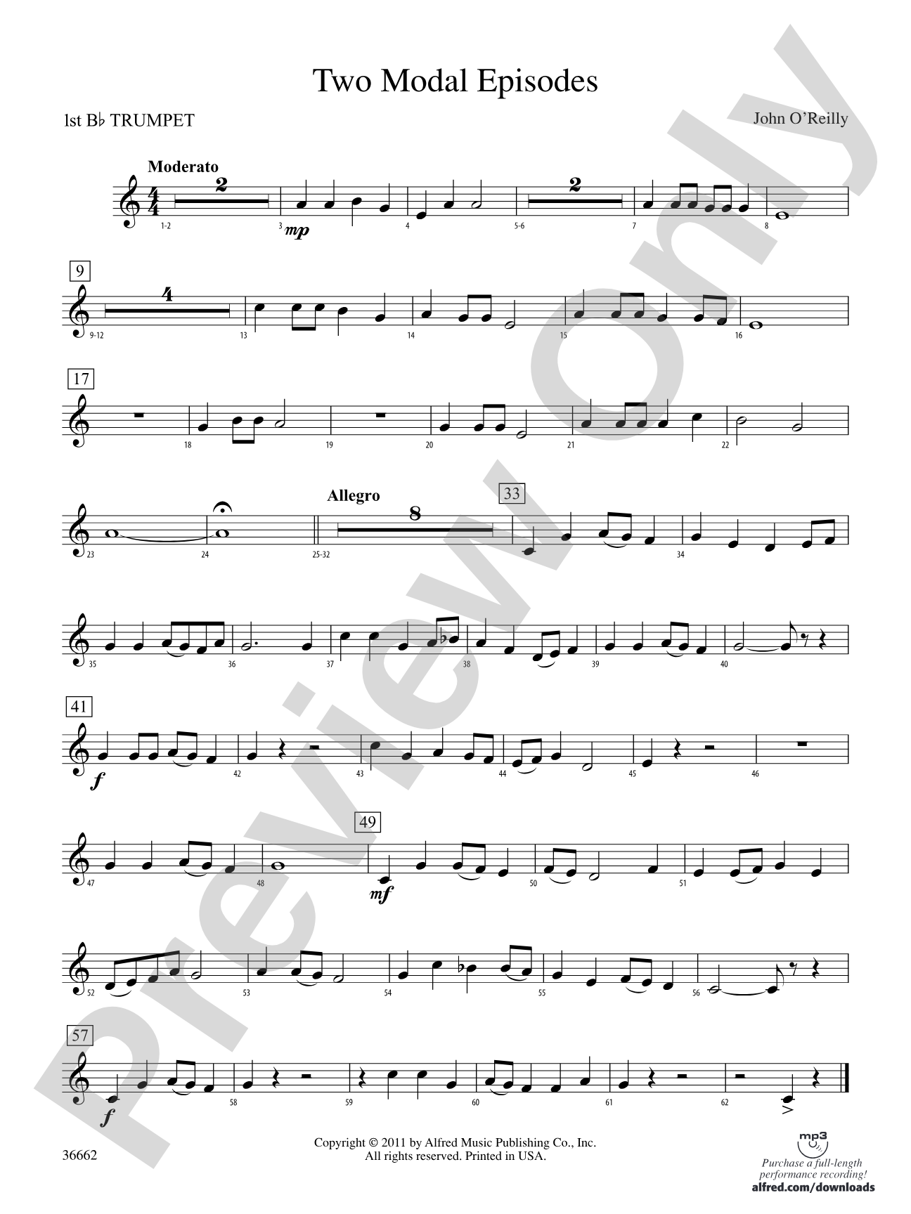 Two Modal Episodes: 1st B-flat Trumpet