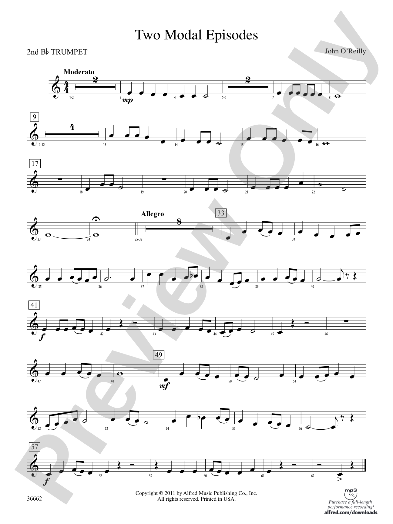 Two Modal Episodes: 2nd B-flat Trumpet
