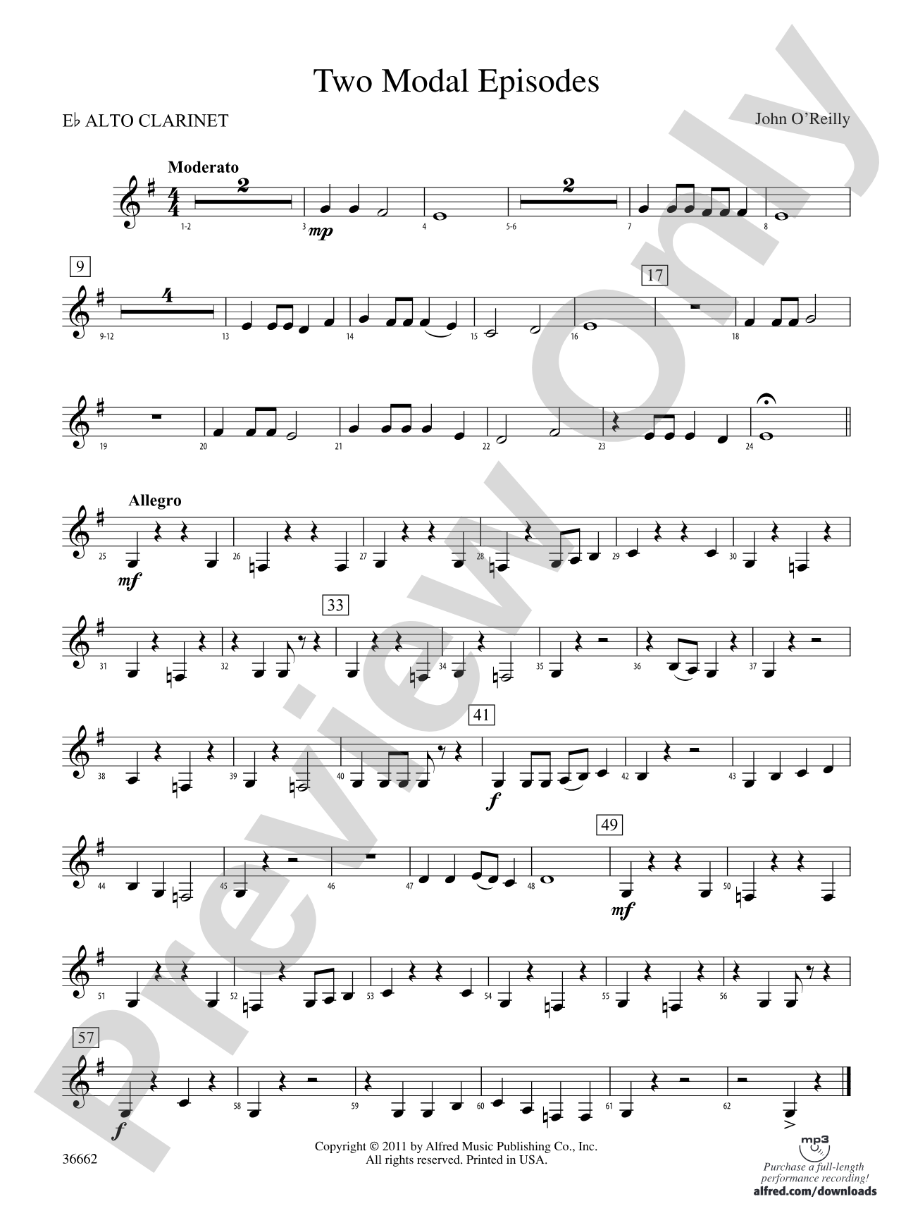 Two Modal Episodes: (wp) E-flat Alto Clarinet