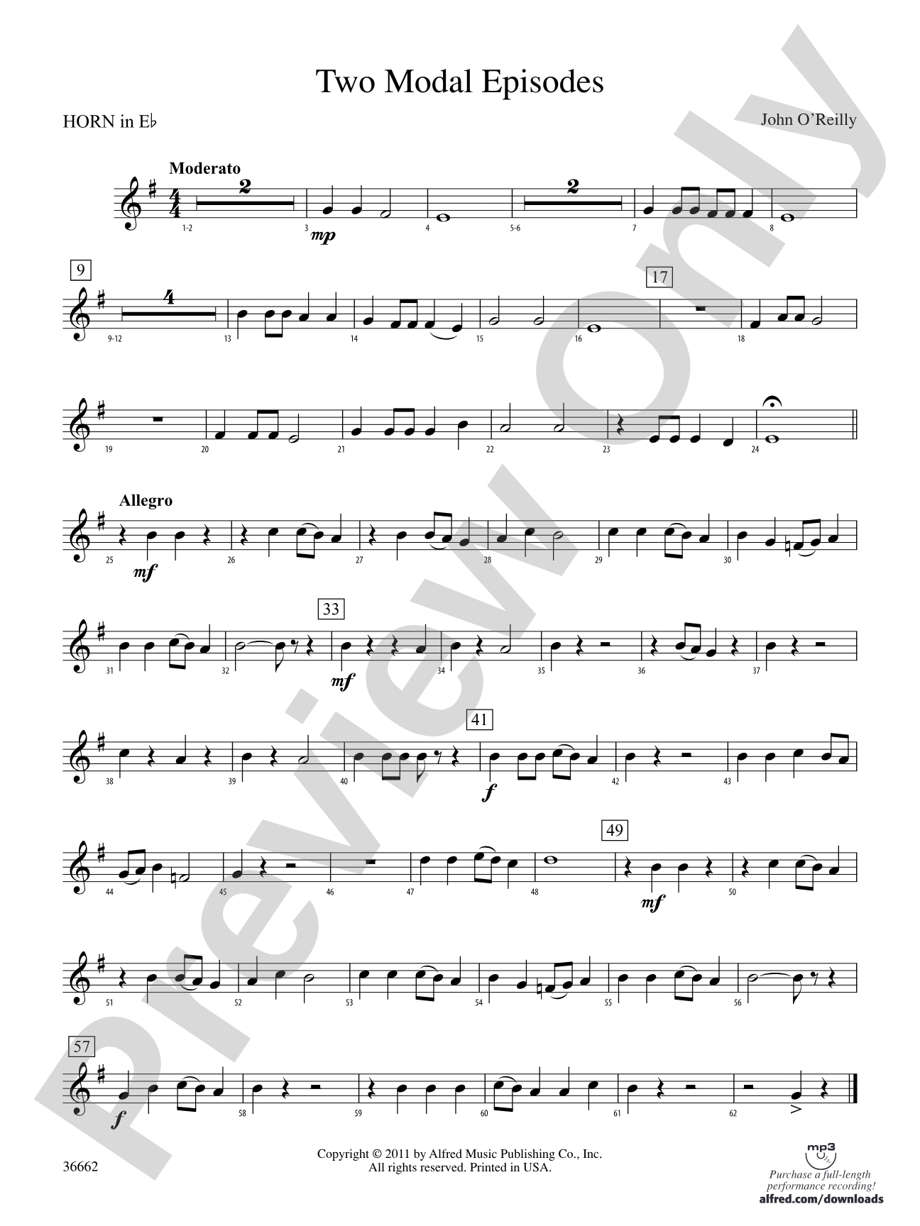 Two Modal Episodes: (wp) 1st Horn in E-flat