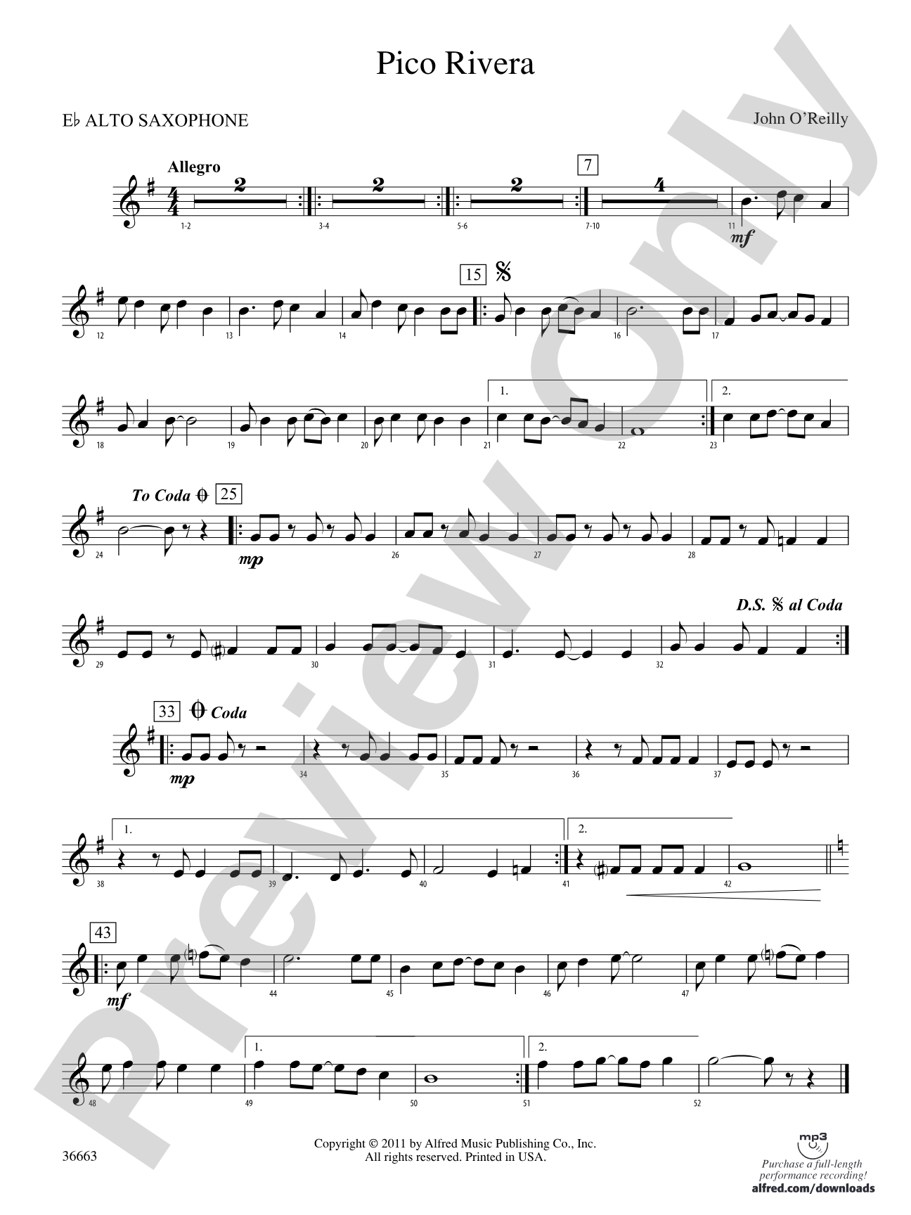 Pico Rivera: E-flat Alto Saxophone