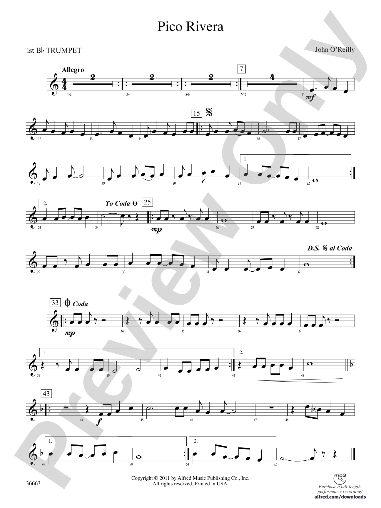 Pico Rivera: 1st B-flat Trumpet