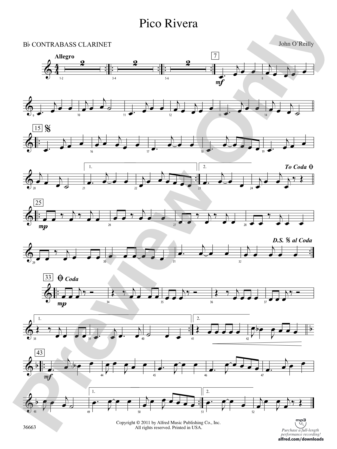 Pico Rivera: (wp) B-flat Contrabass Clarinet