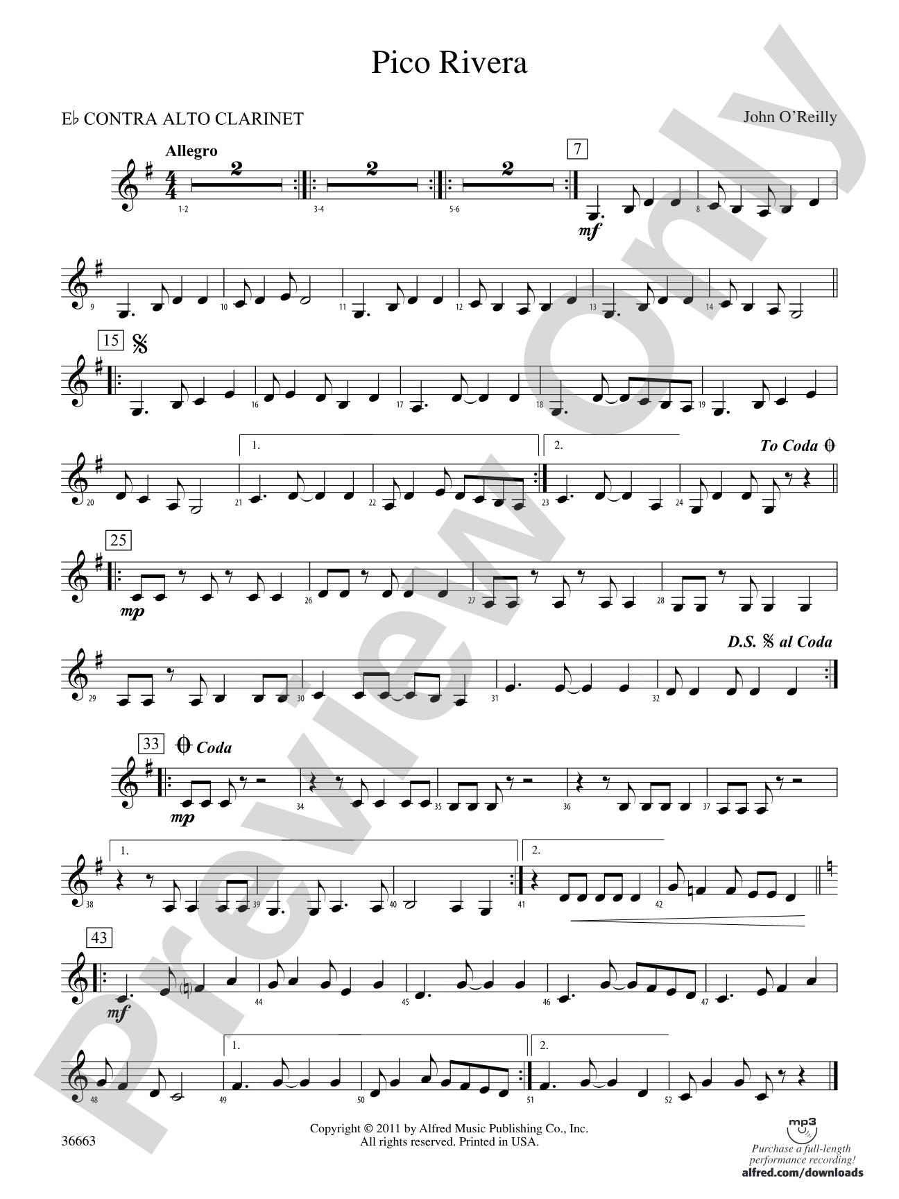 Pico Rivera: (wp) E-flat Contrabass Clarinet