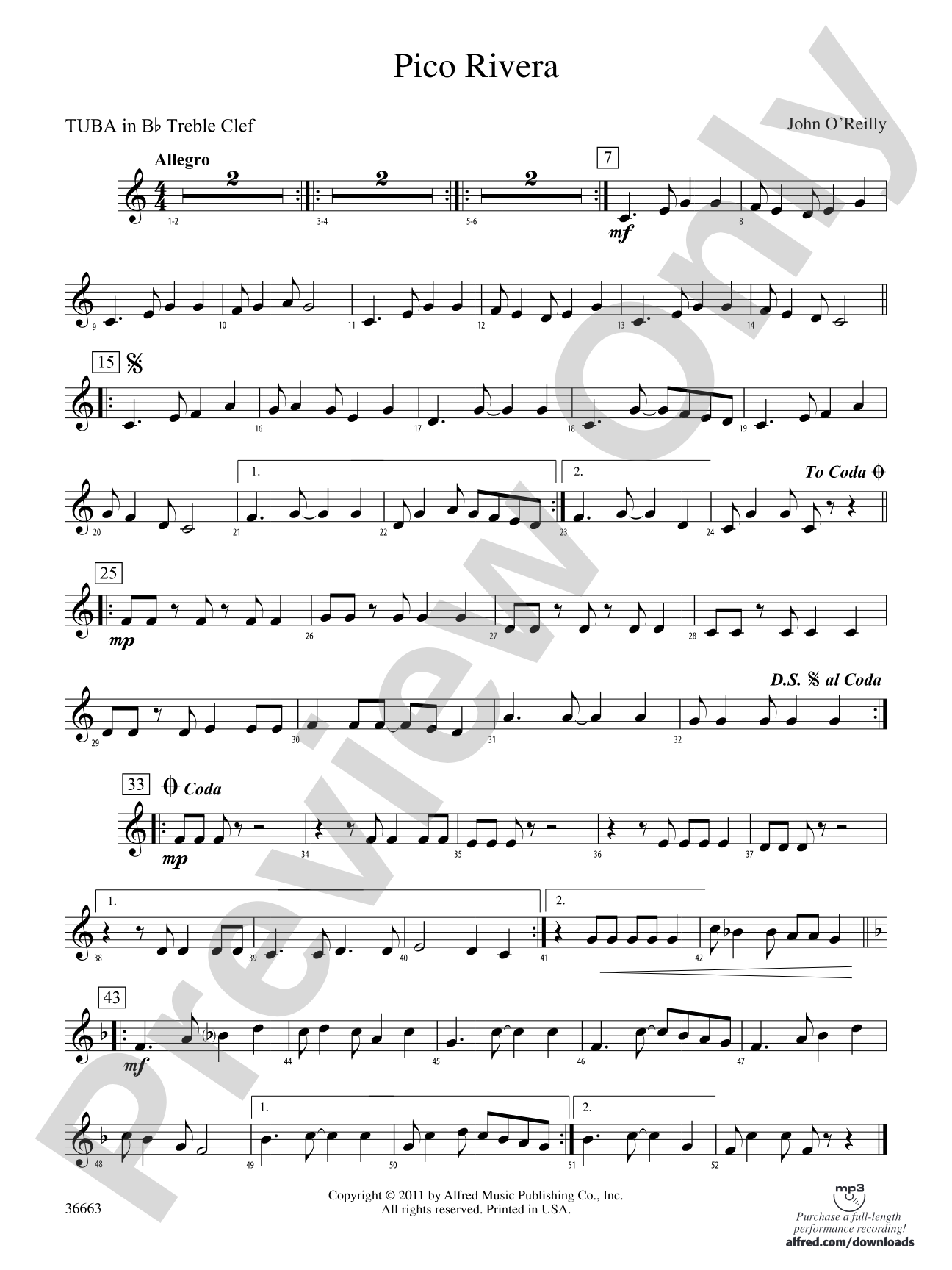 Pico Rivera: (wp) B-flat Tuba T.C.
