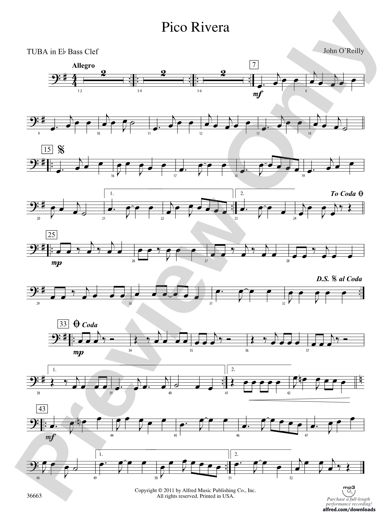 Pico Rivera: (wp) E-flat Tuba B.C.