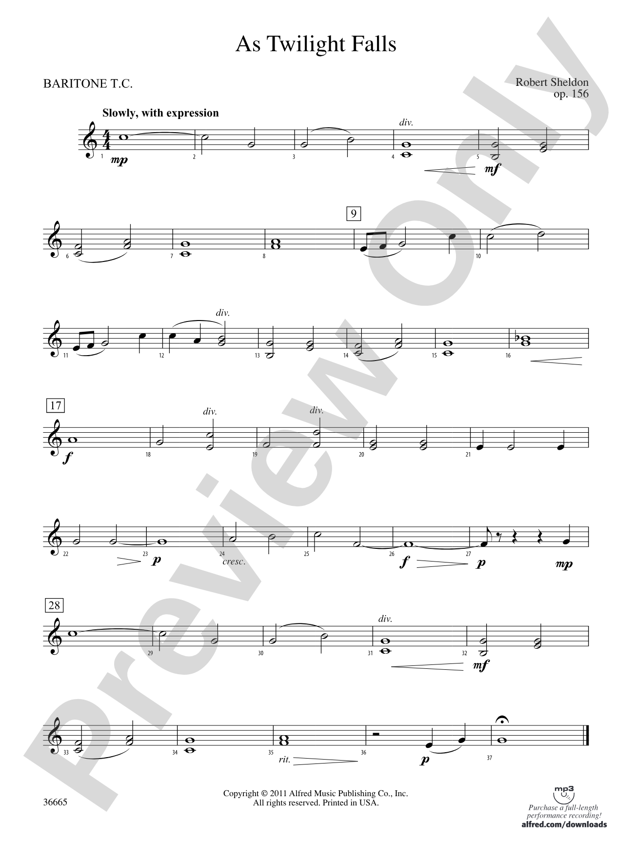 As Twilight Falls: Baritone T.C.