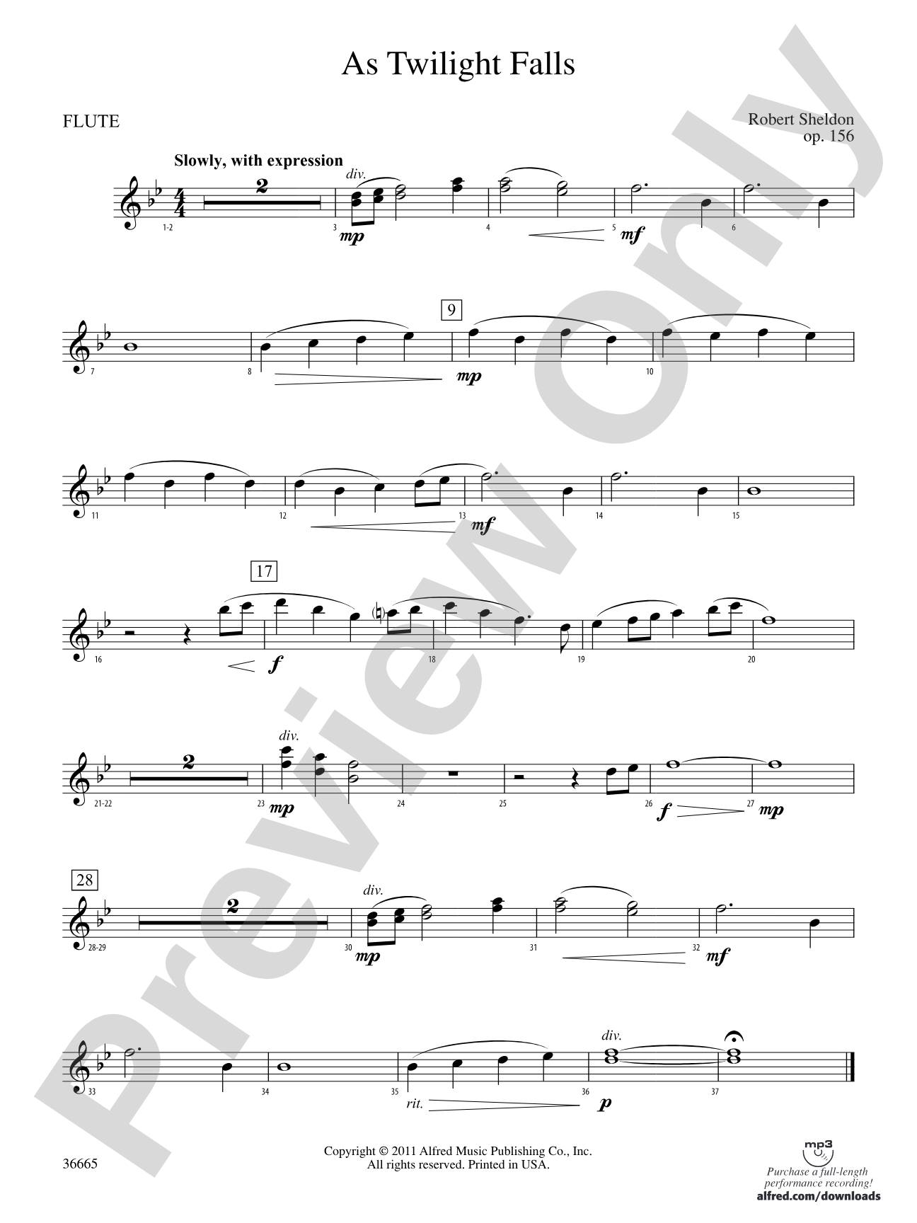 As Twilight Falls: Flute