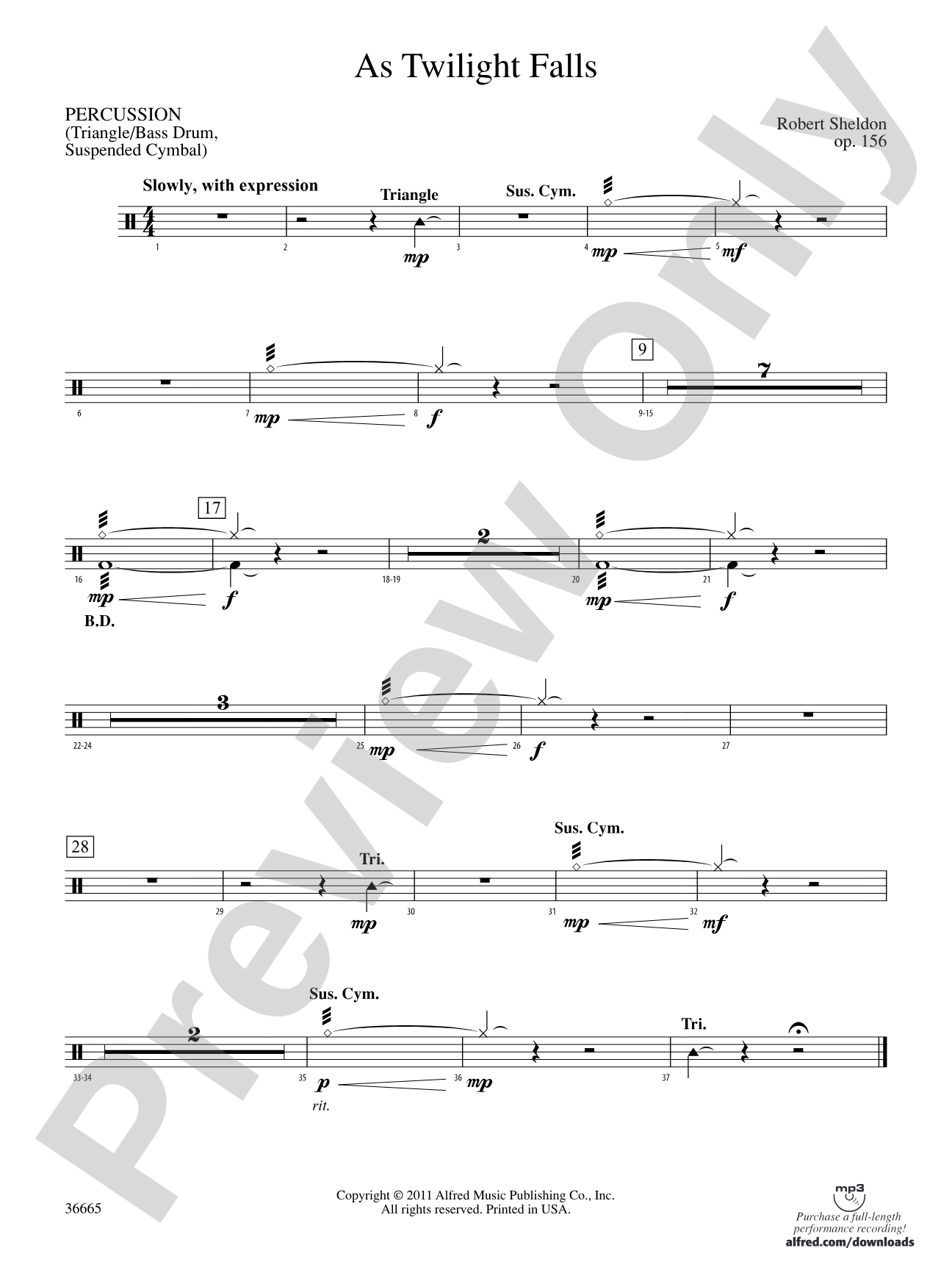 As Twilight Falls: 1st Percussion