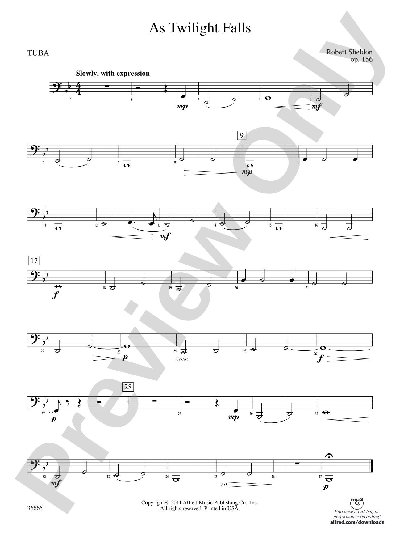 As Twilight Falls: Tuba