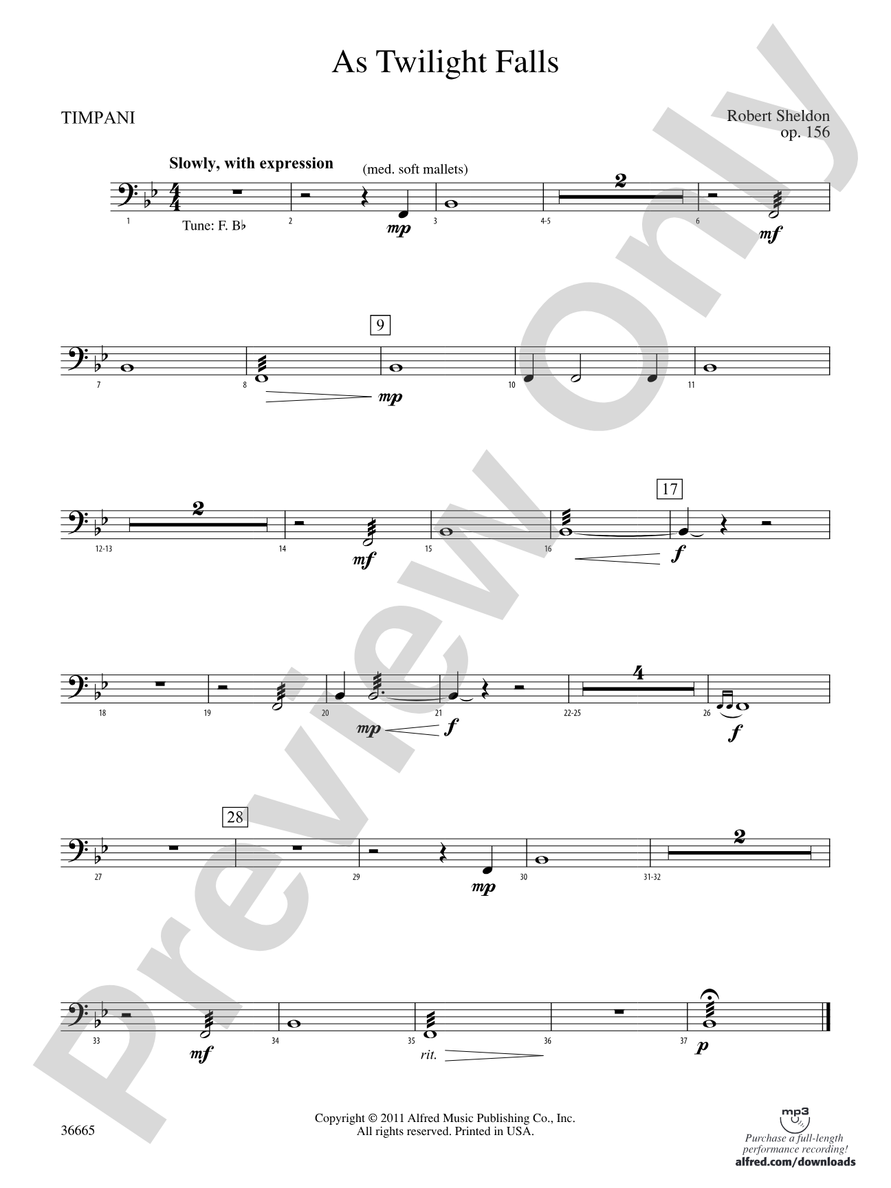 As Twilight Falls: Timpani