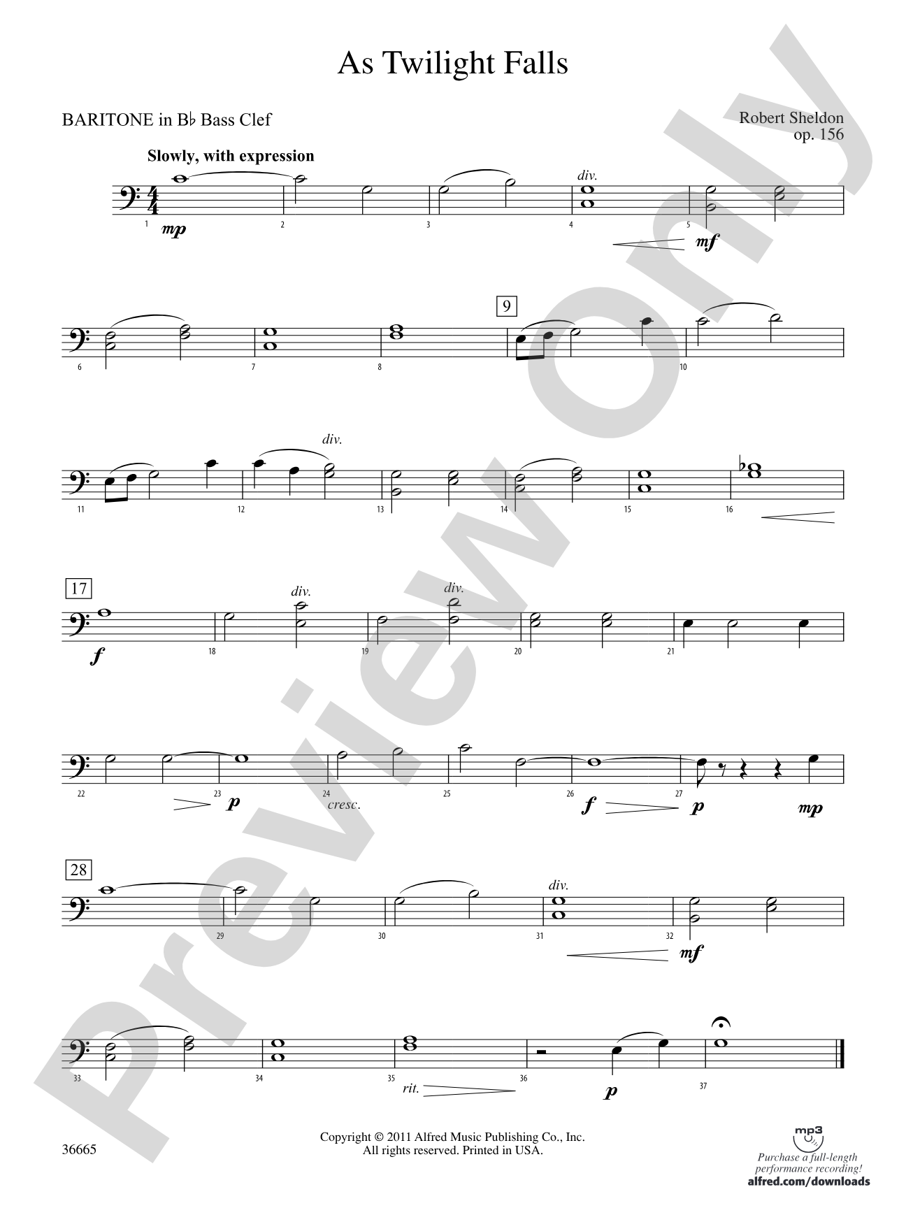 As Twilight Falls: (wp) B-flat Baritone B.C.