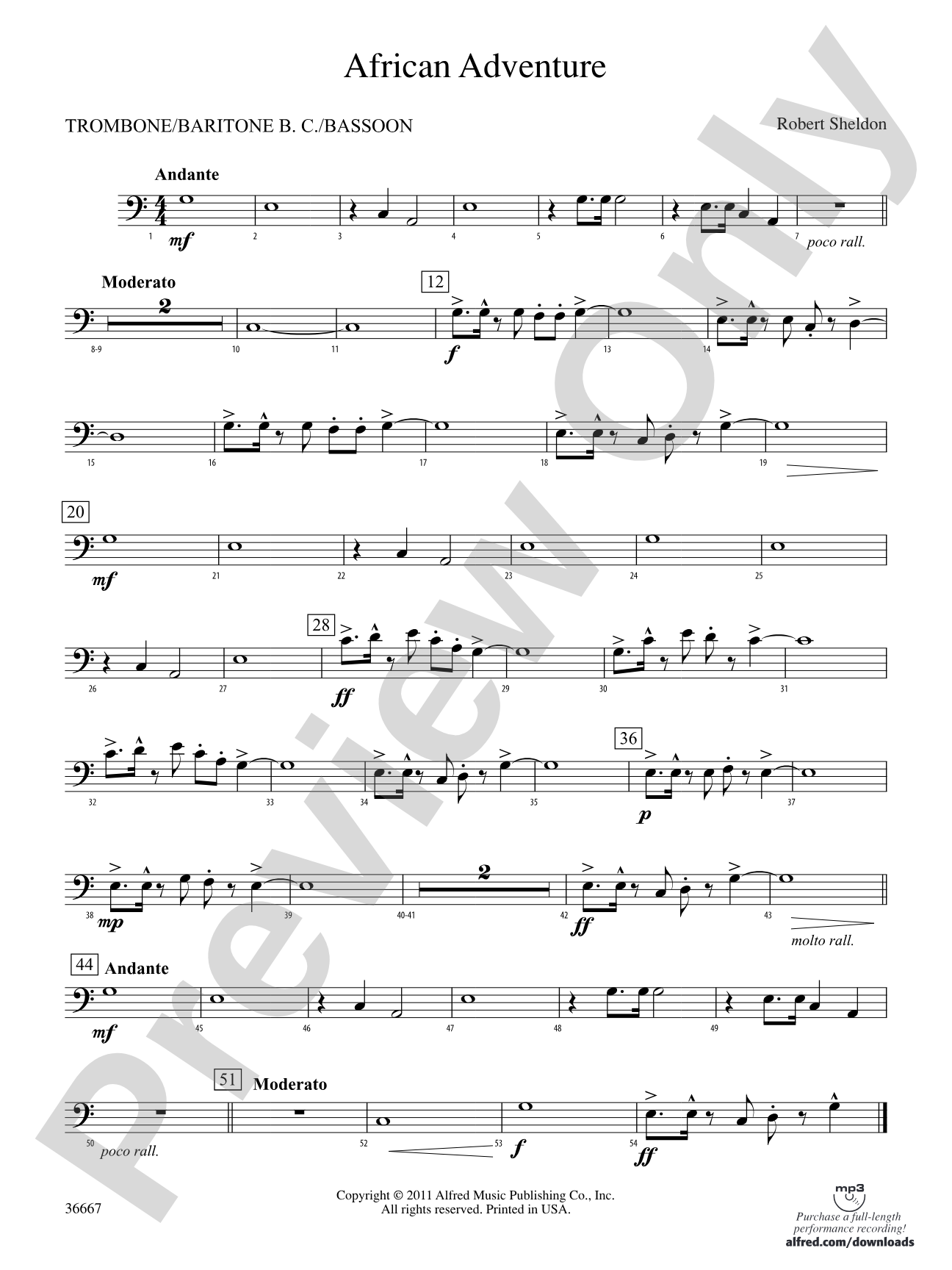 African Adventure: 1st Trombone