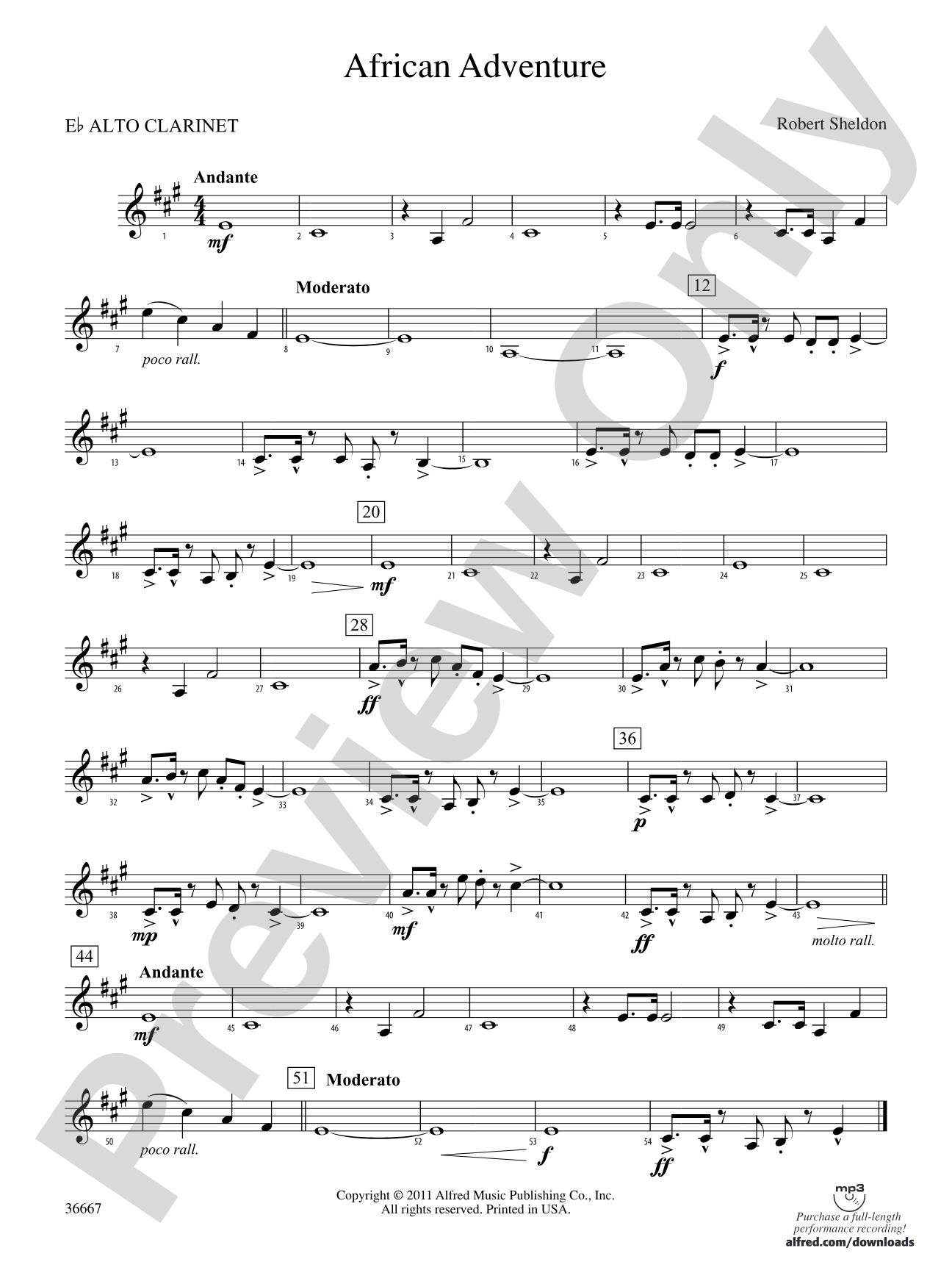 African Adventure: (wp) E-flat Alto Clarinet