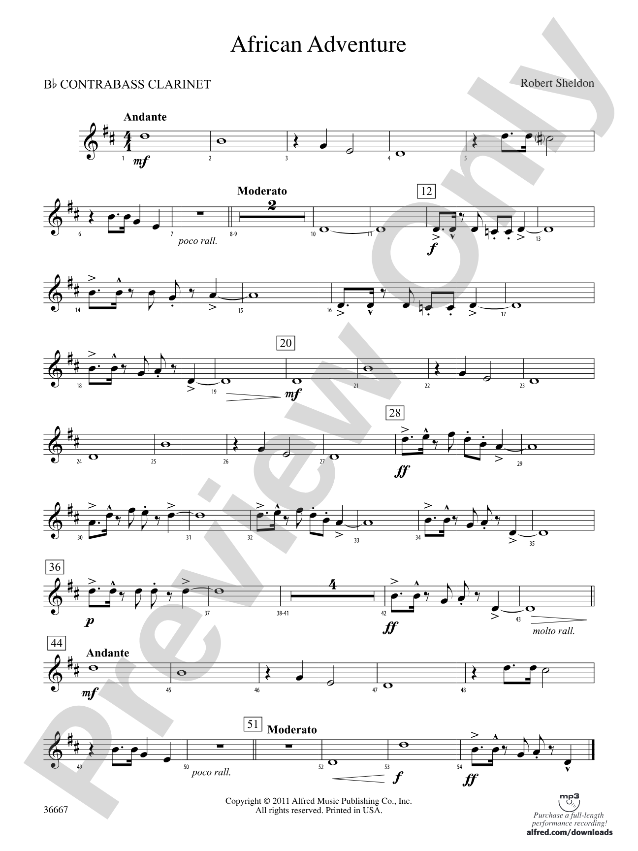 African Adventure: (wp) B-flat Contrabass Clarinet