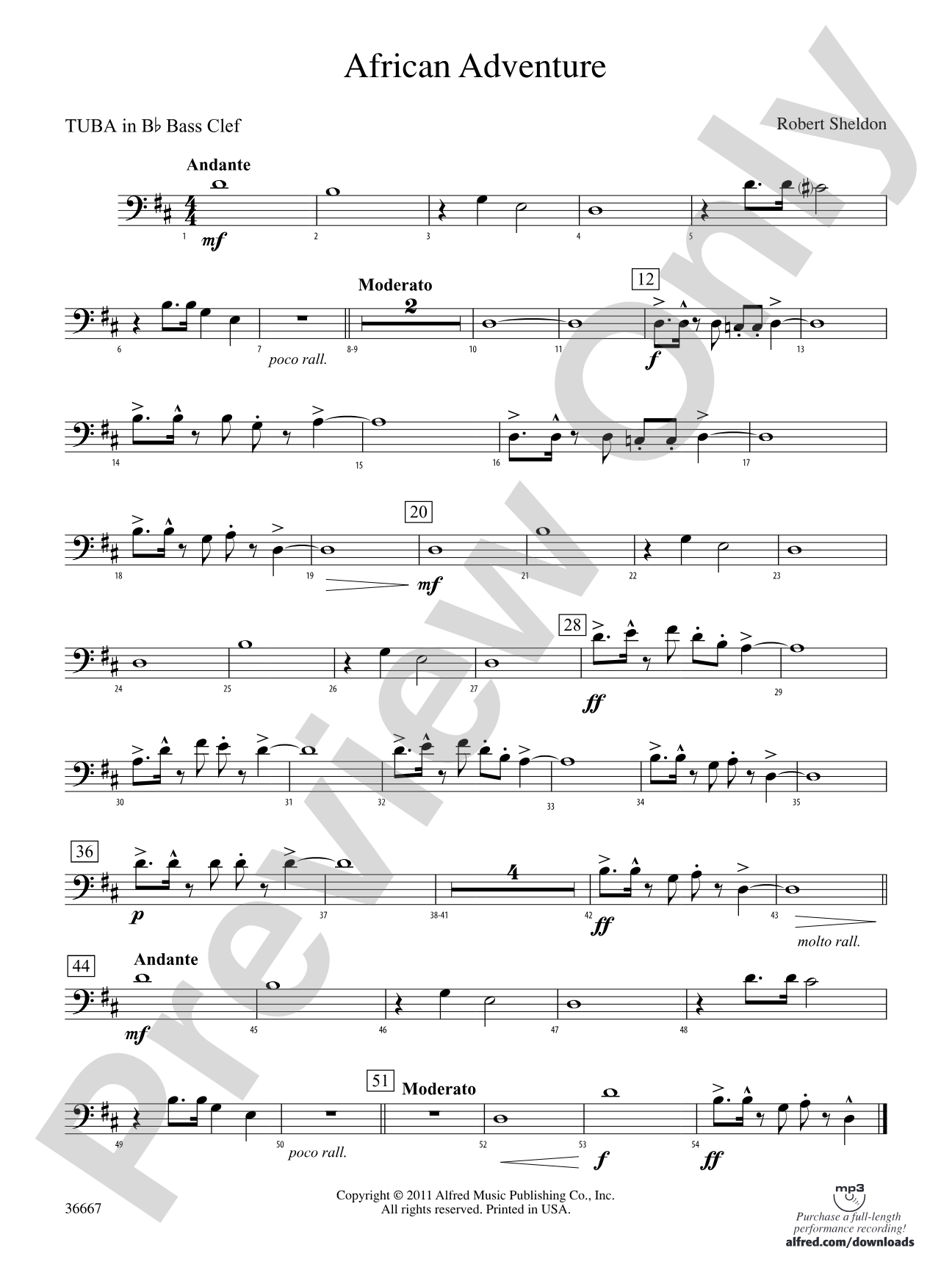 African Adventure: (wp) B-flat Tuba B.C.