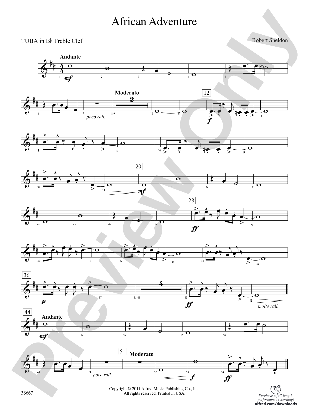 African Adventure: (wp) B-flat Tuba T.C.