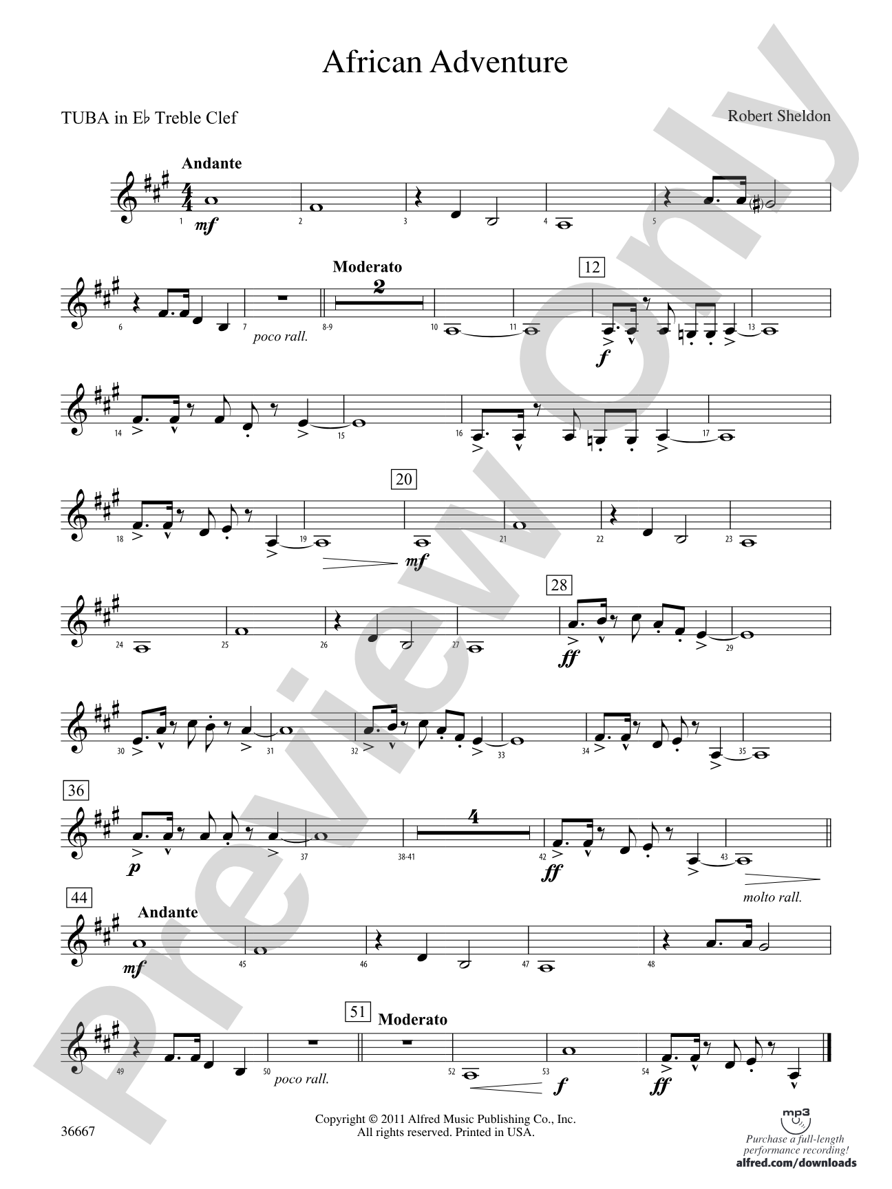 African Adventure: (wp) E-flat Tuba T.C.