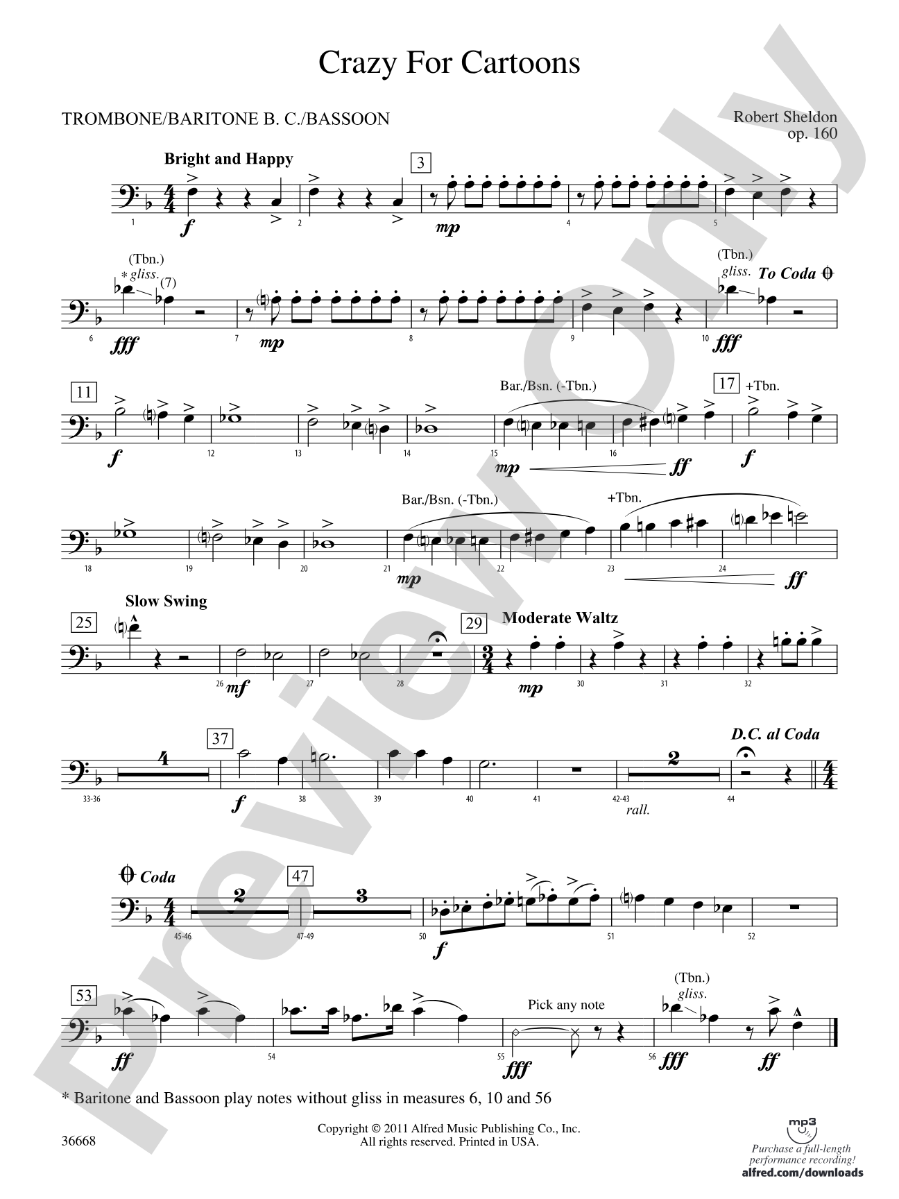 Crazy for Cartoons: 1st Trombone