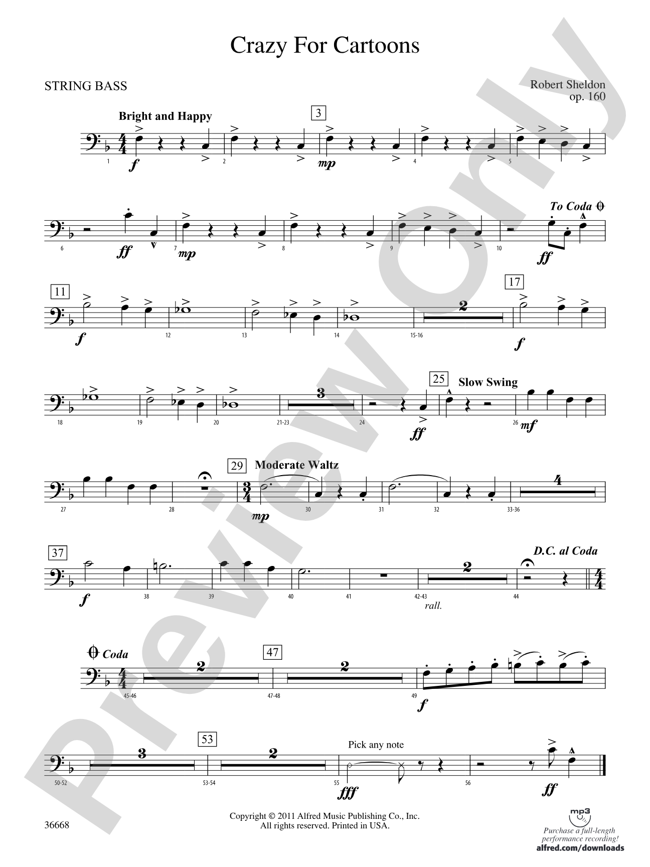 Crazy for Cartoons: (wp) String Bass