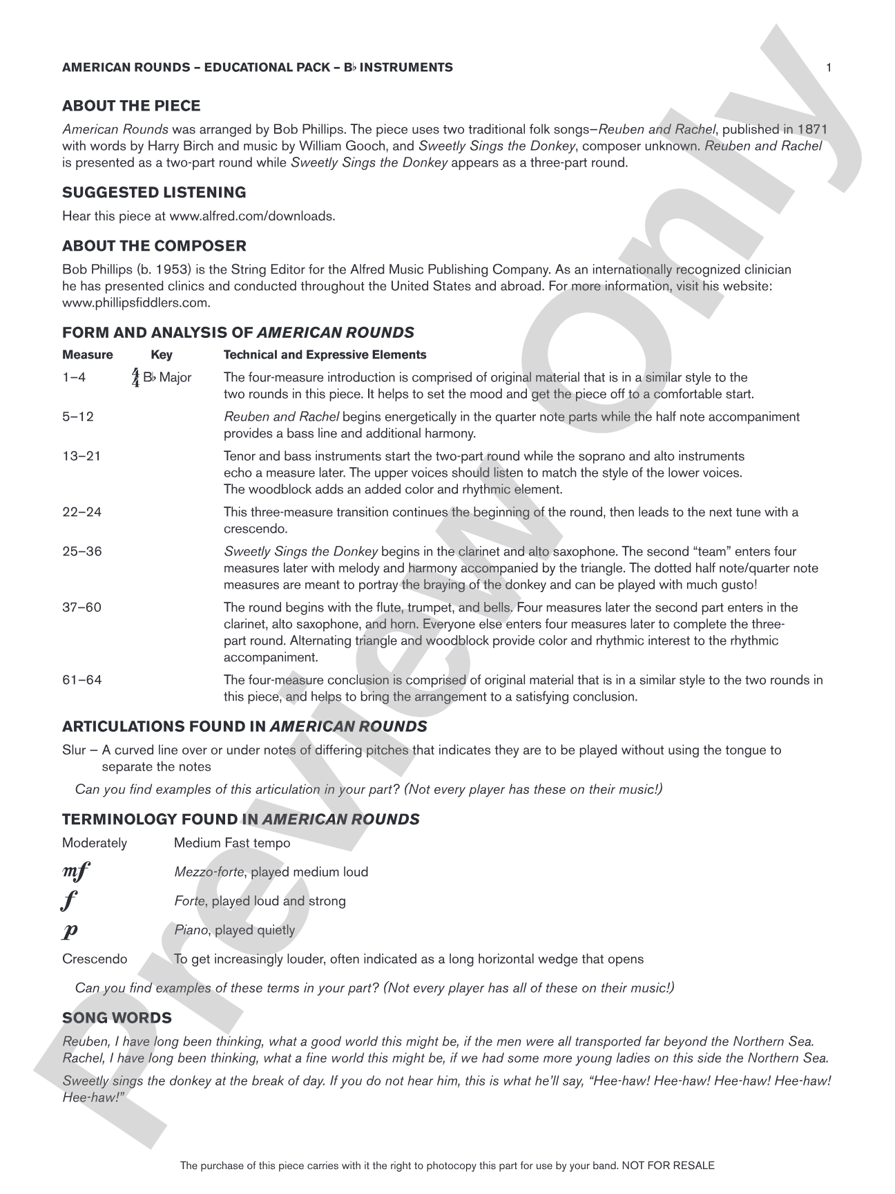 American Rounds: Bb Educational Pack