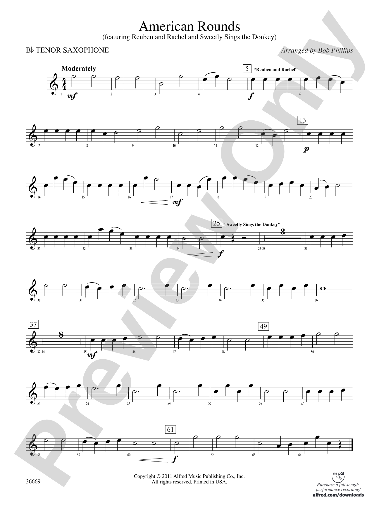 American Rounds: B-flat Tenor Saxophone