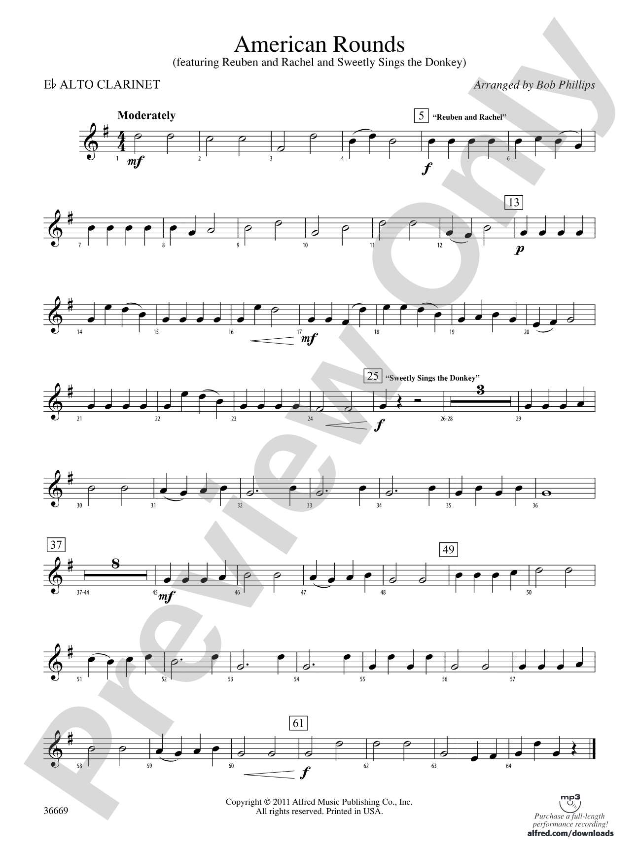 American Rounds: (wp) E-flat Alto Clarinet