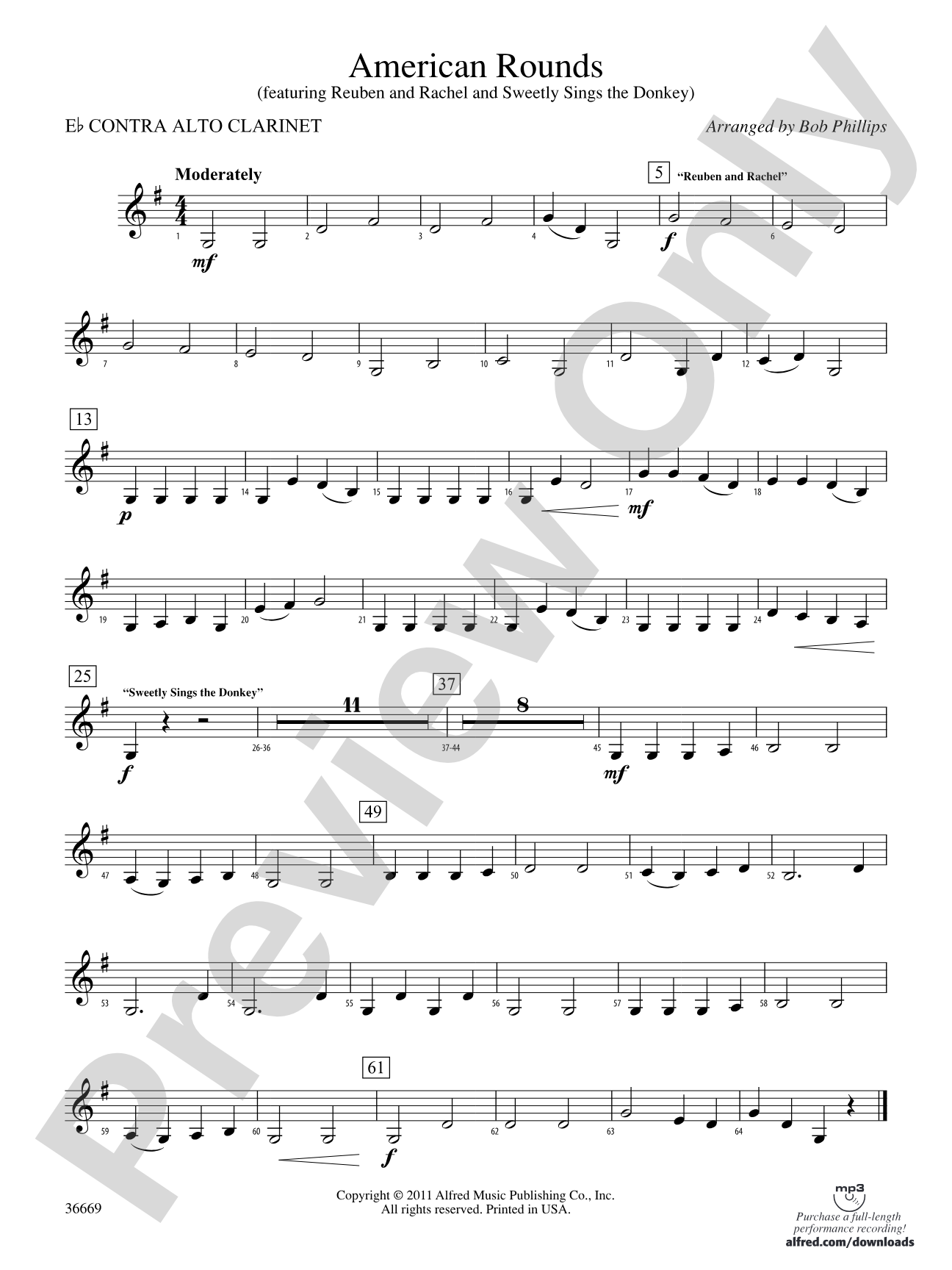 American Rounds: (wp) E-flat Contrabass Clarinet