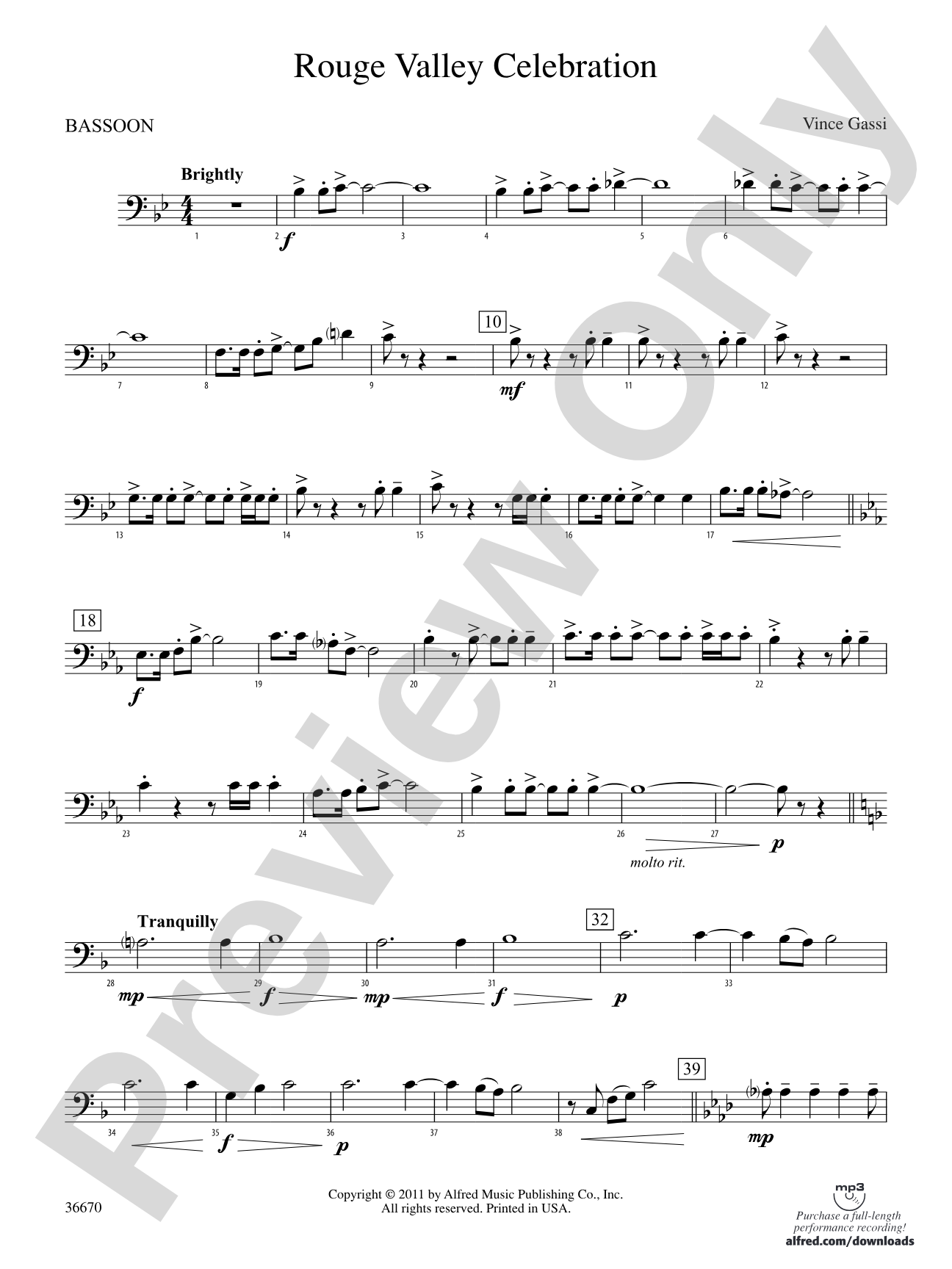 Rouge Valley Celebration: Bassoon