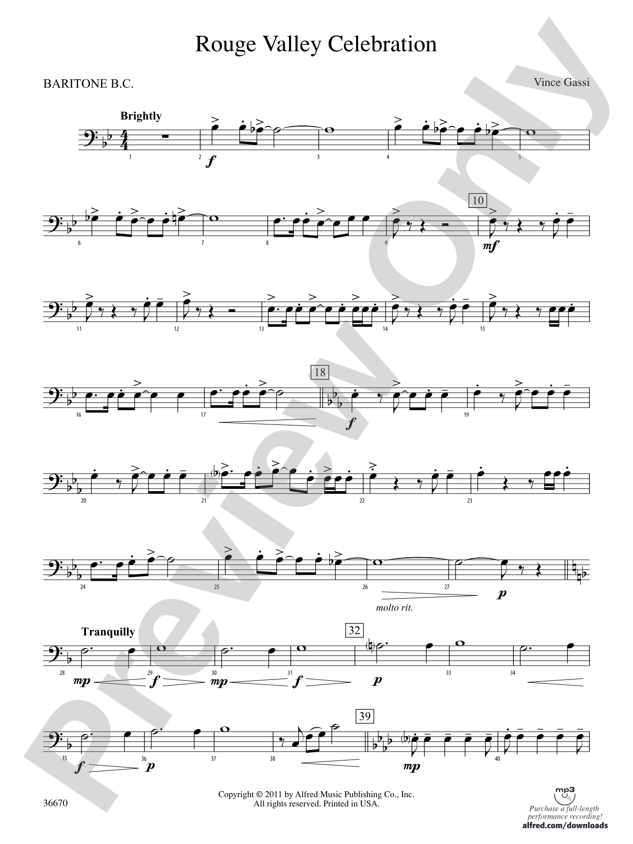 Rouge Valley Celebration: Baritone B.C.