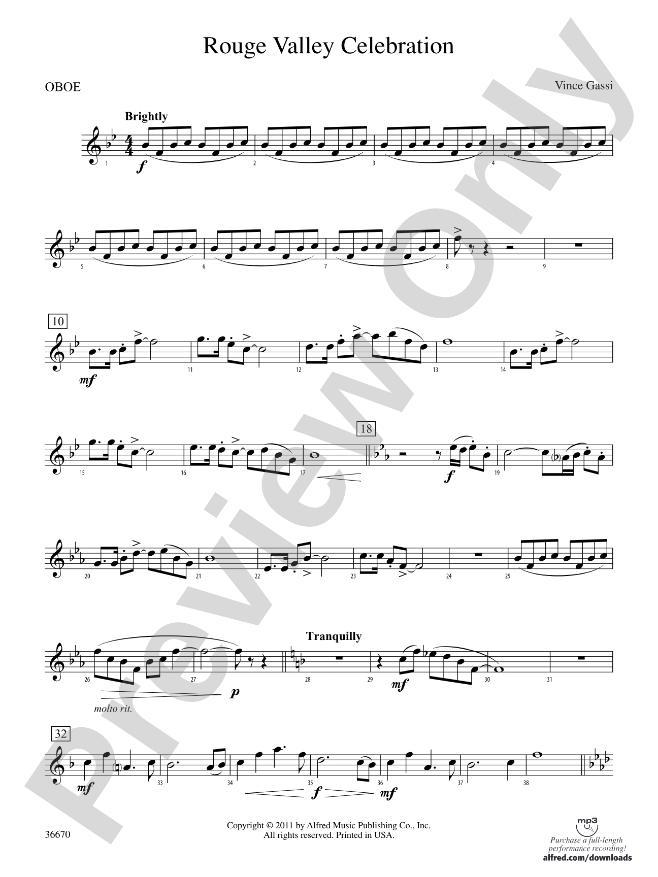 Rouge Valley Celebration: Oboe