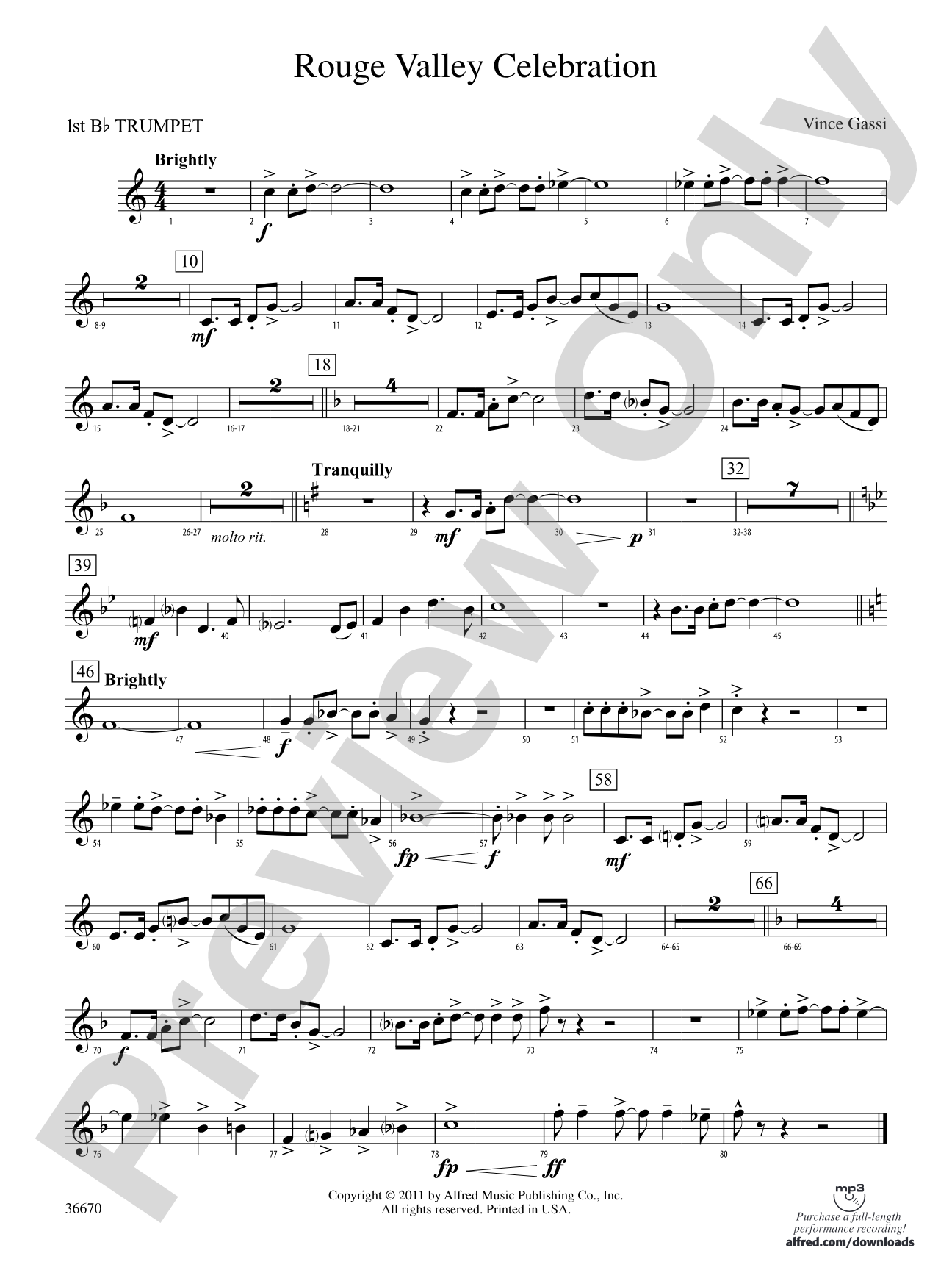 Rouge Valley Celebration: 1st B-flat Trumpet