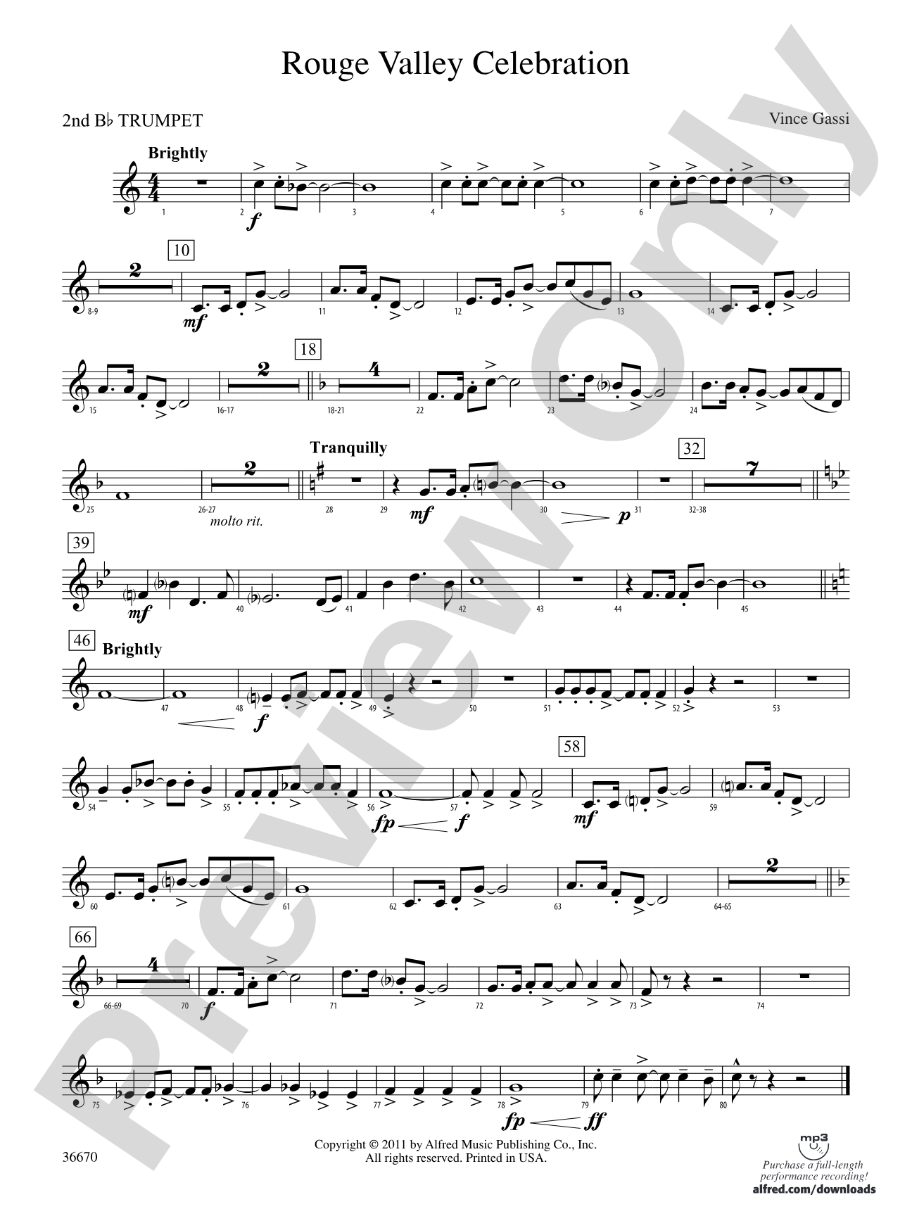 Rouge Valley Celebration: 2nd B-flat Trumpet