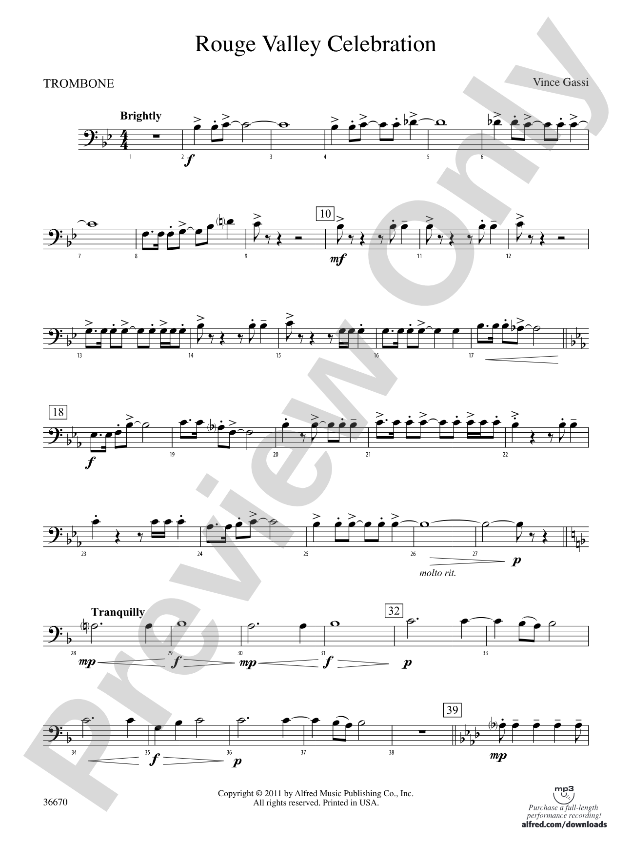 Rouge Valley Celebration: 1st Trombone