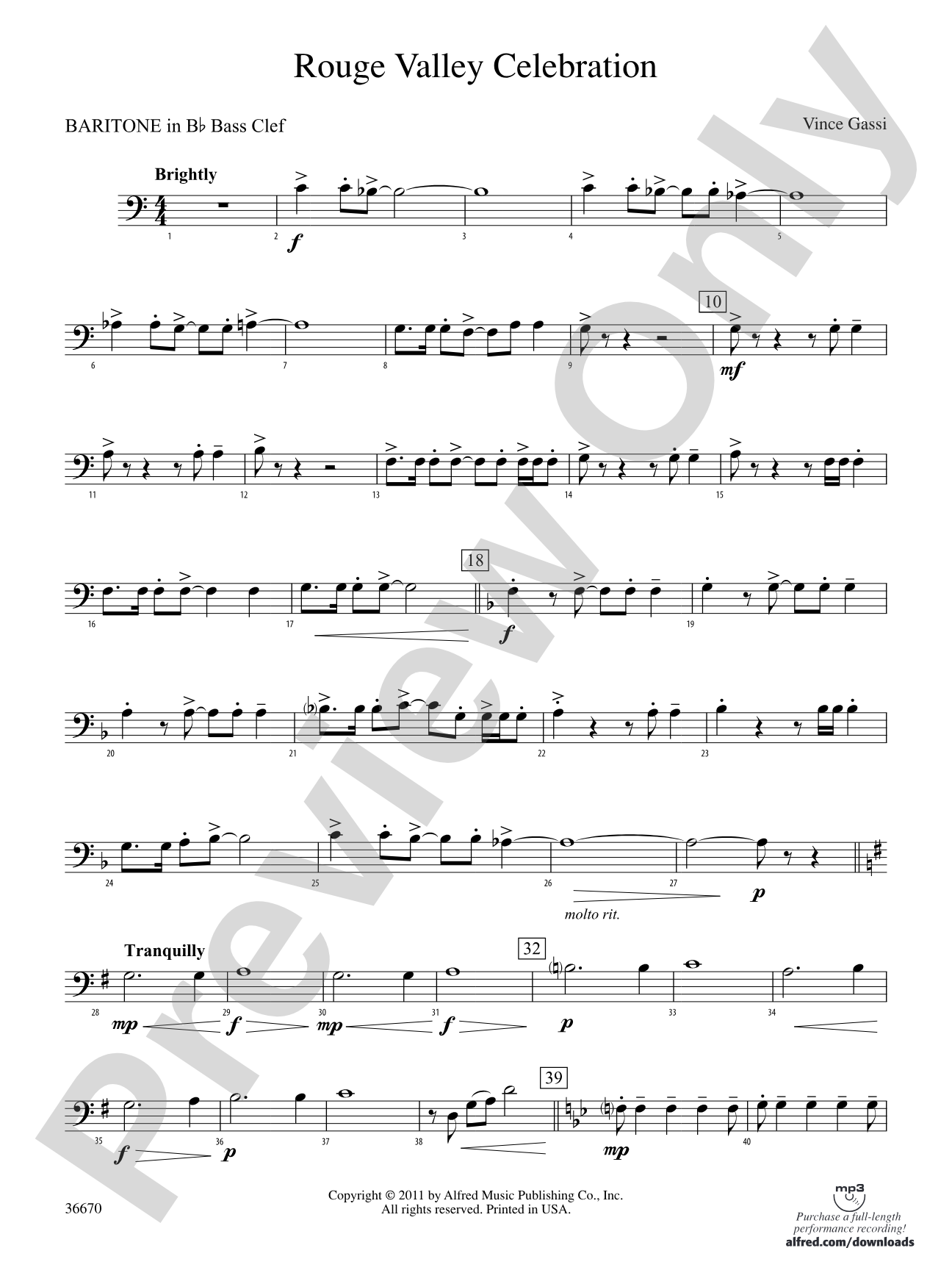 Rouge Valley Celebration: (wp) B-flat Baritone B.C.