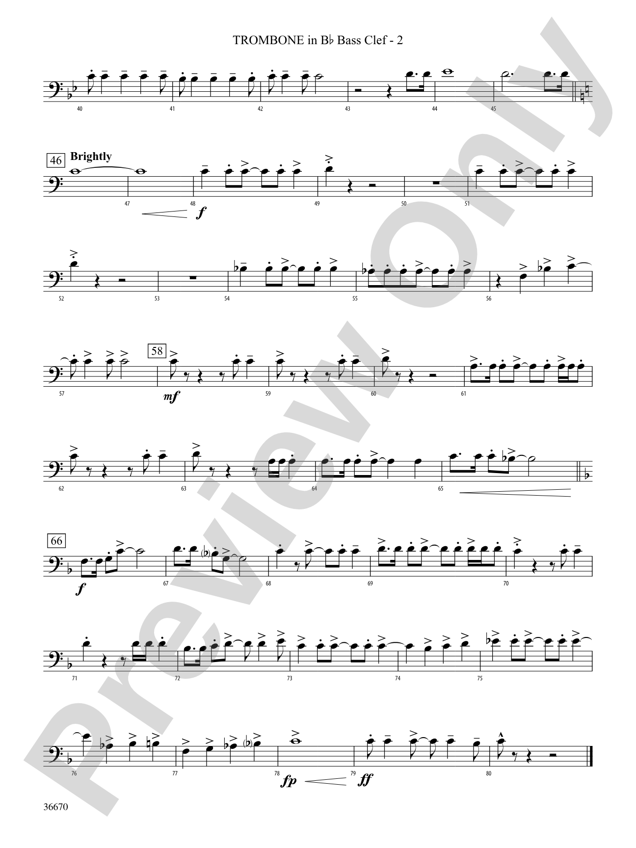 Rouge Valley Celebration: (wp) 1st B-flat Trombone B.C.