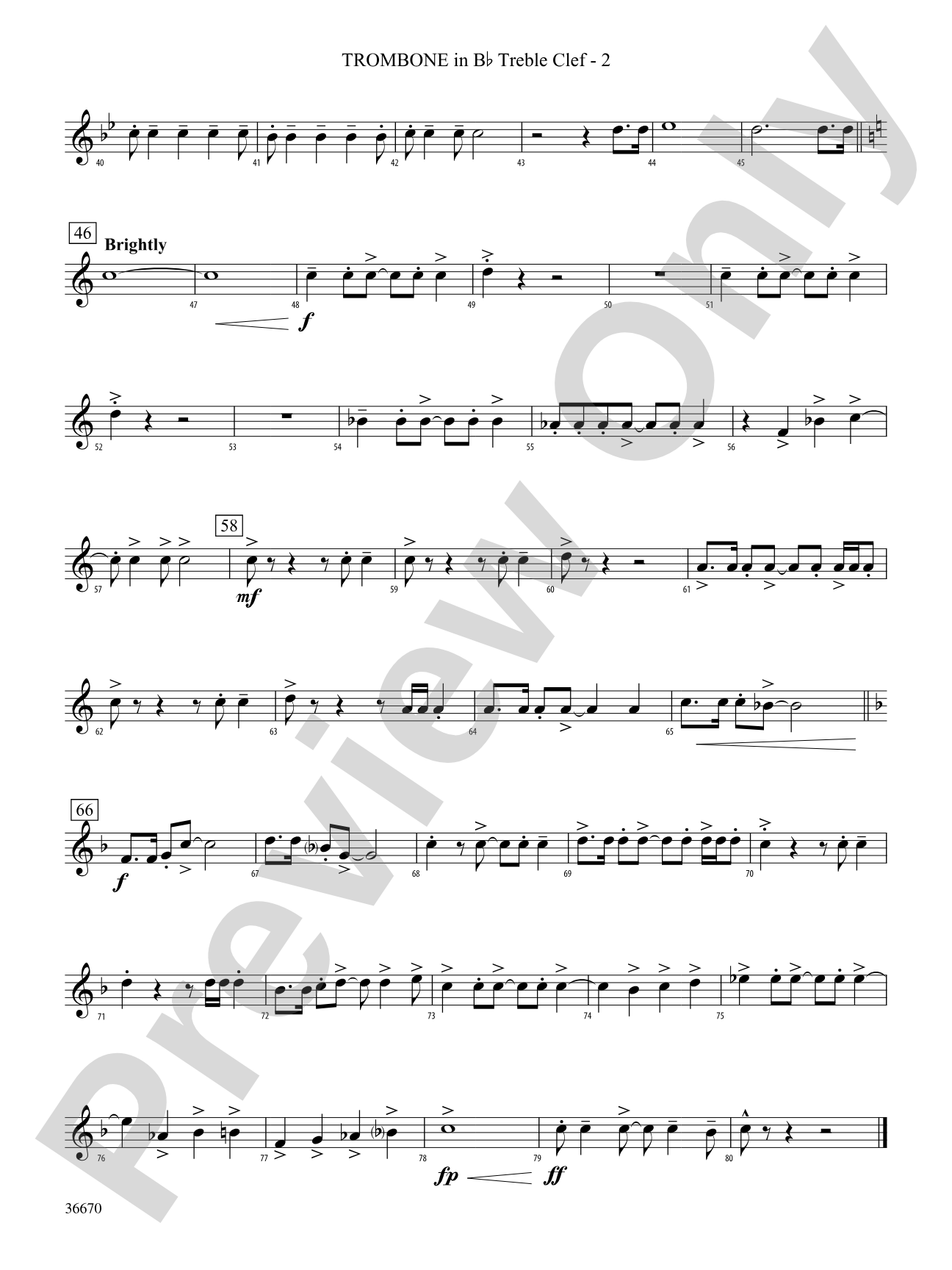 Rouge Valley Celebration: (wp) 1st B-flat Trombone T.C.