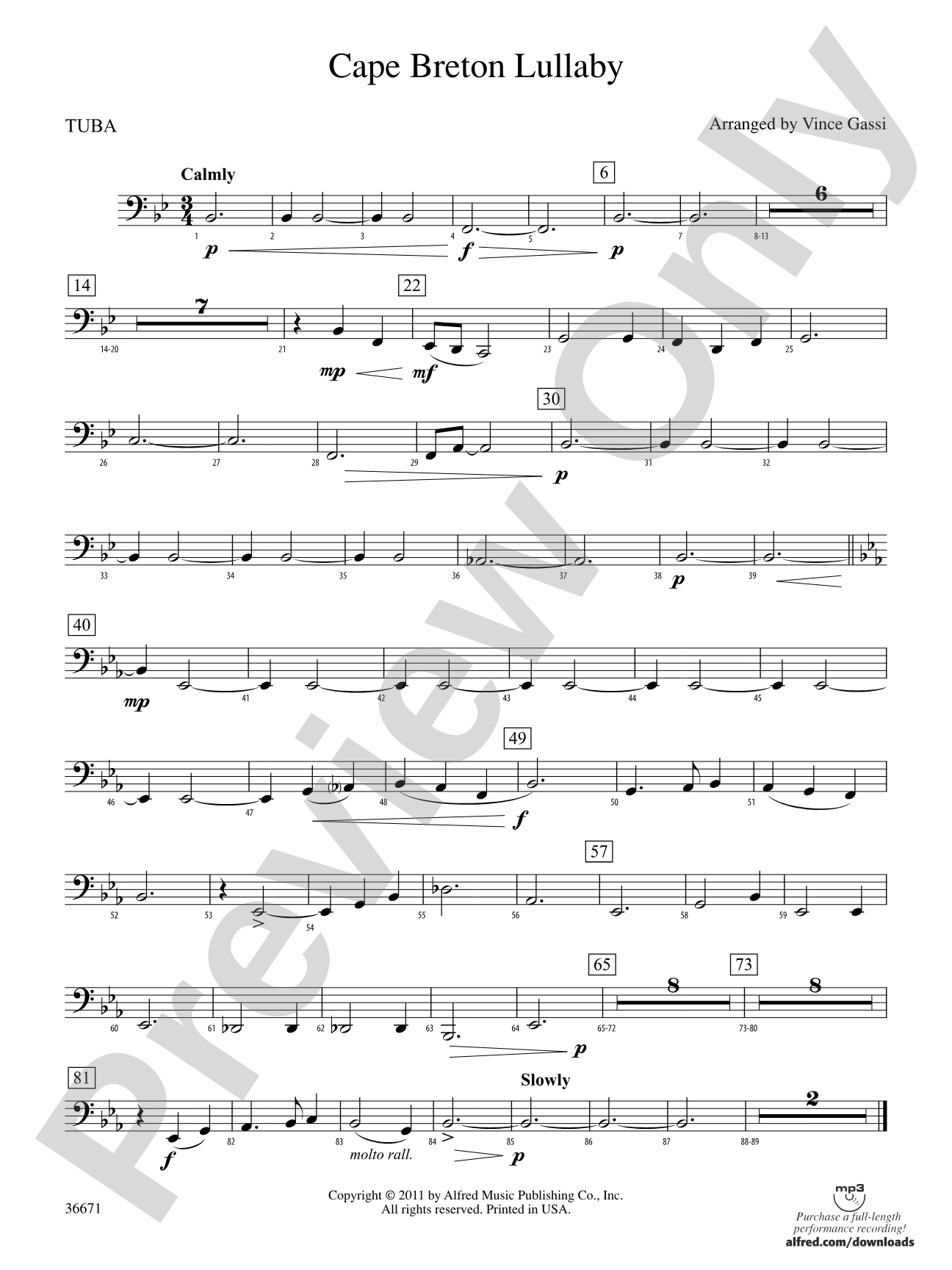 Cape Breton Lullaby: Tuba