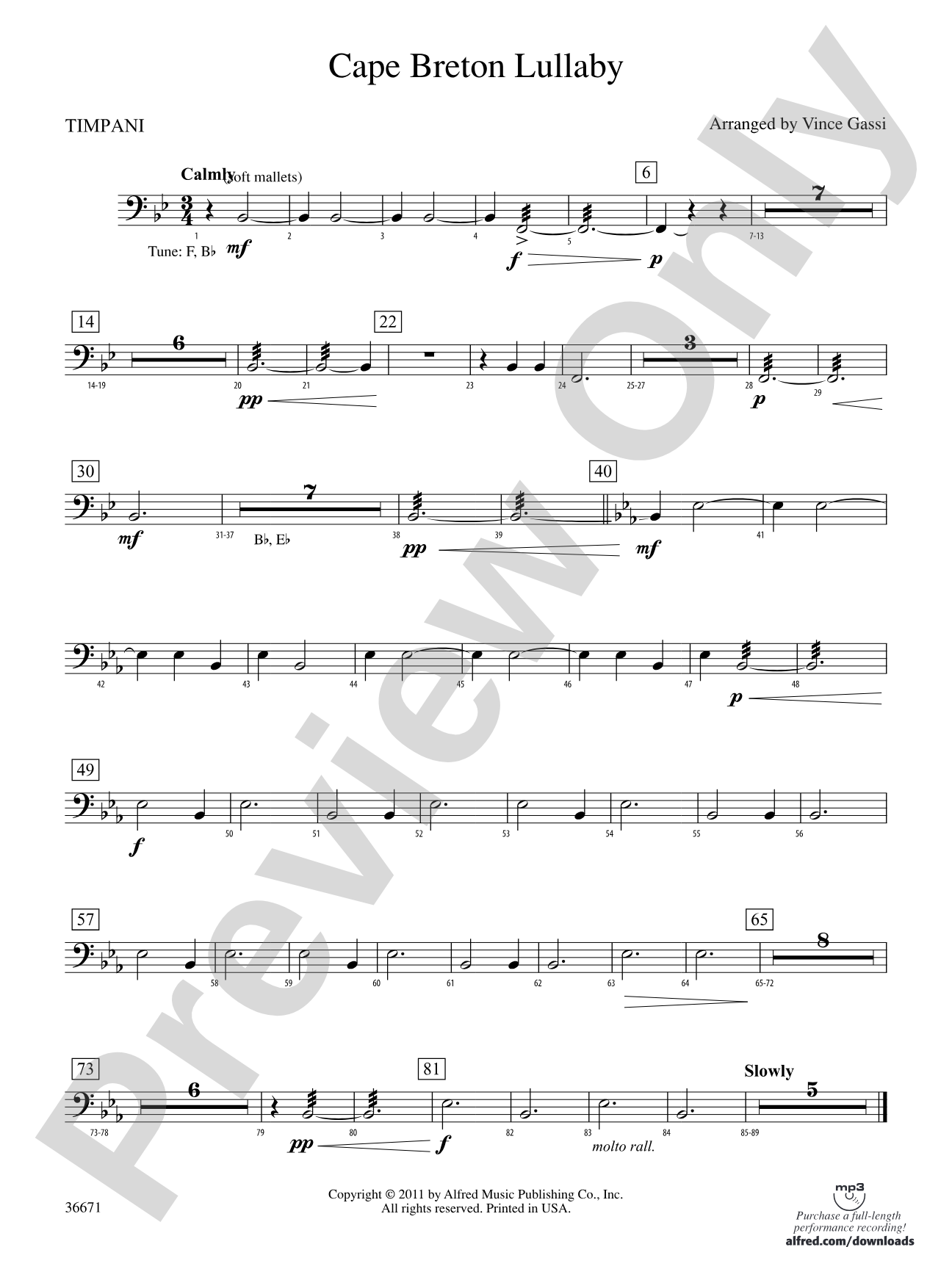 Cape Breton Lullaby: Timpani