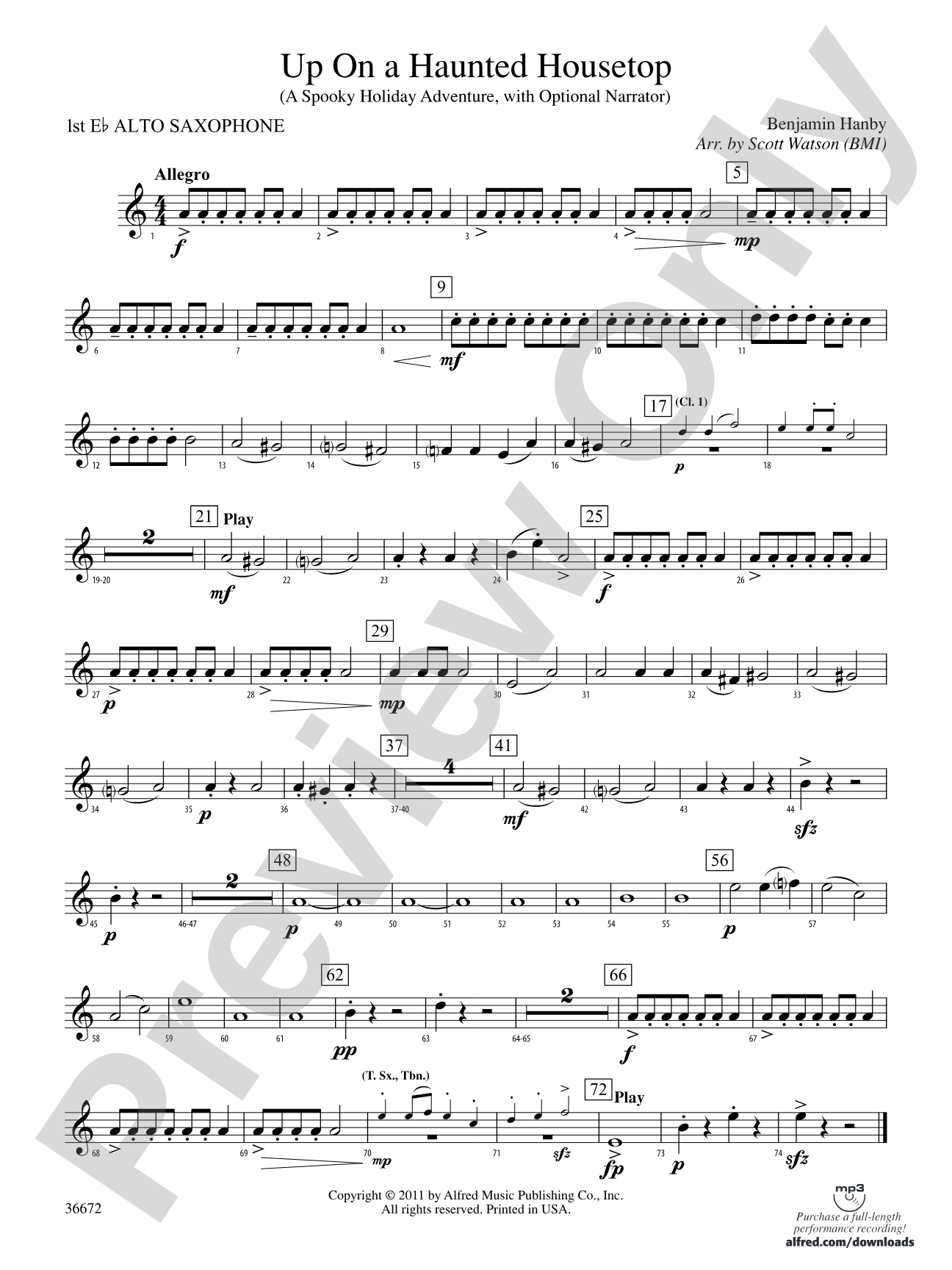 Up on a Haunted Housetop: E-flat Alto Saxophone