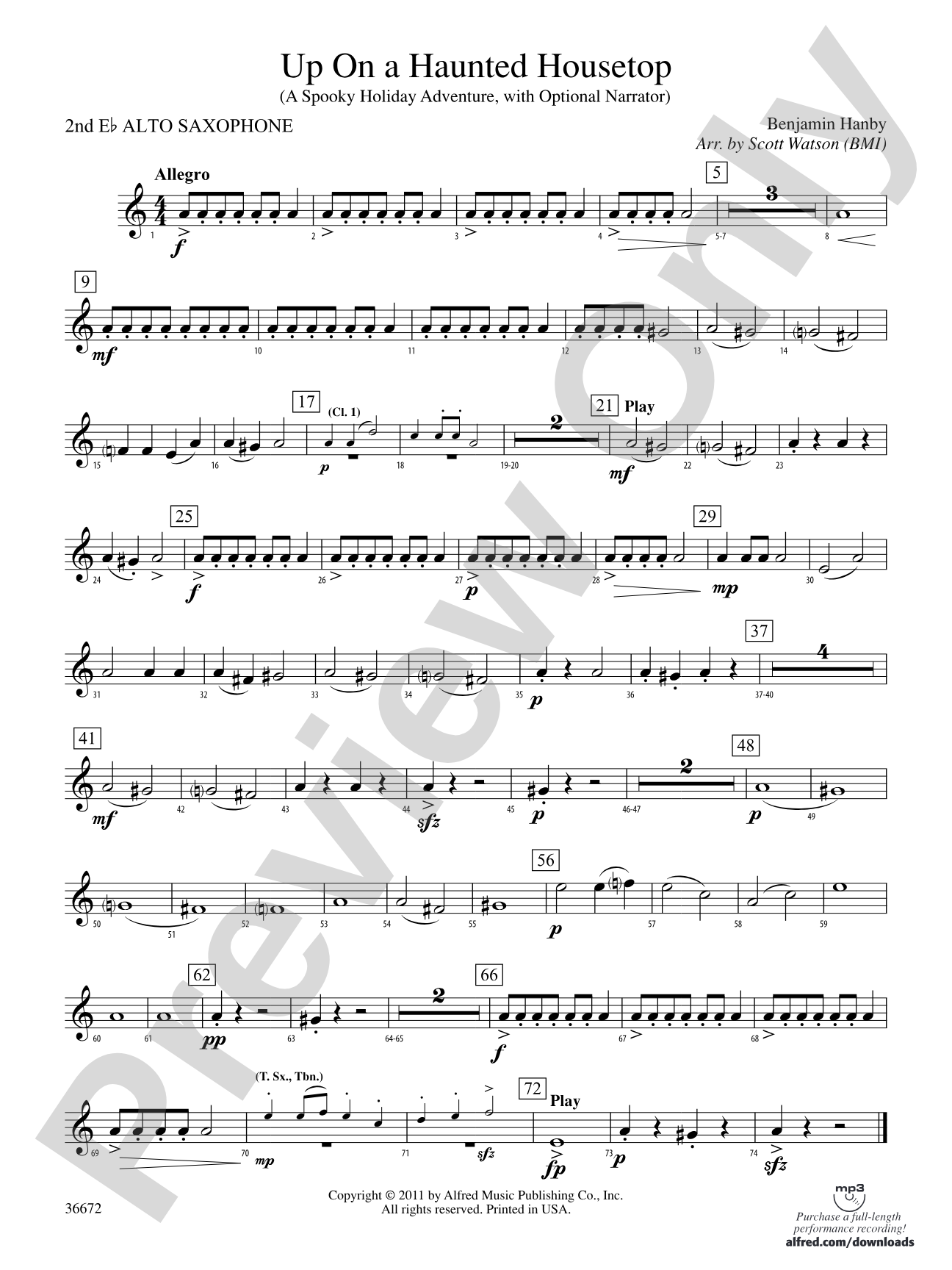 Up on a Haunted Housetop: 2nd E-flat Alto Saxophone