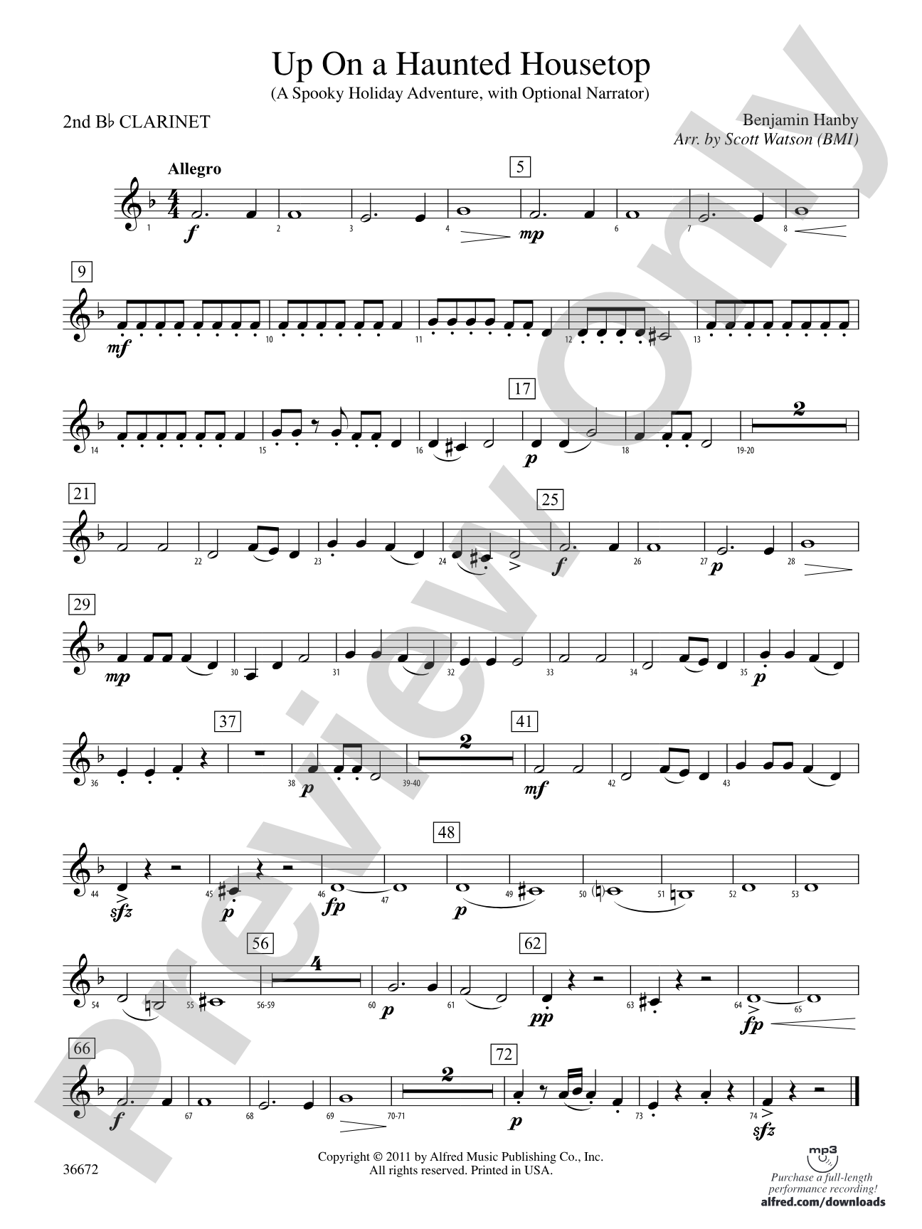 Up on a Haunted Housetop: 2nd B-flat Clarinet