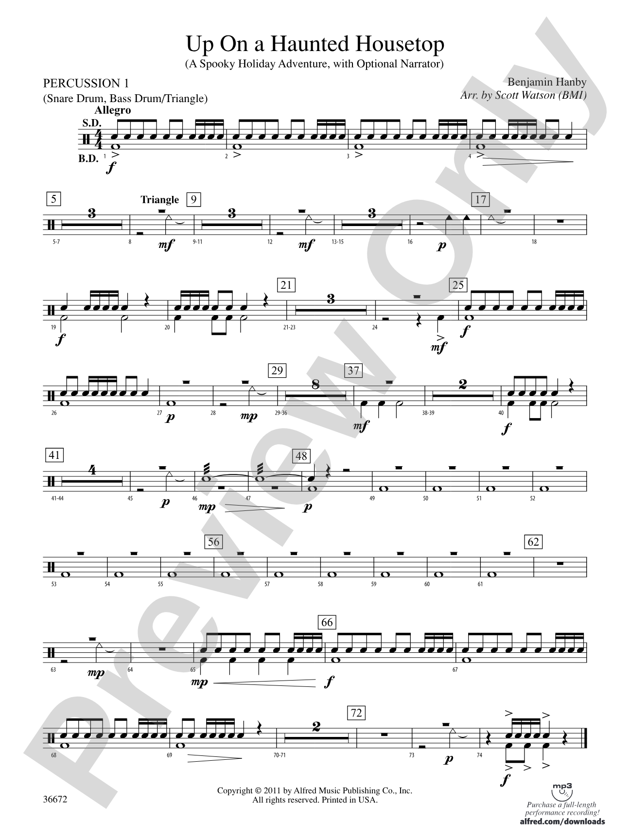 Up on a Haunted Housetop: 1st Percussion