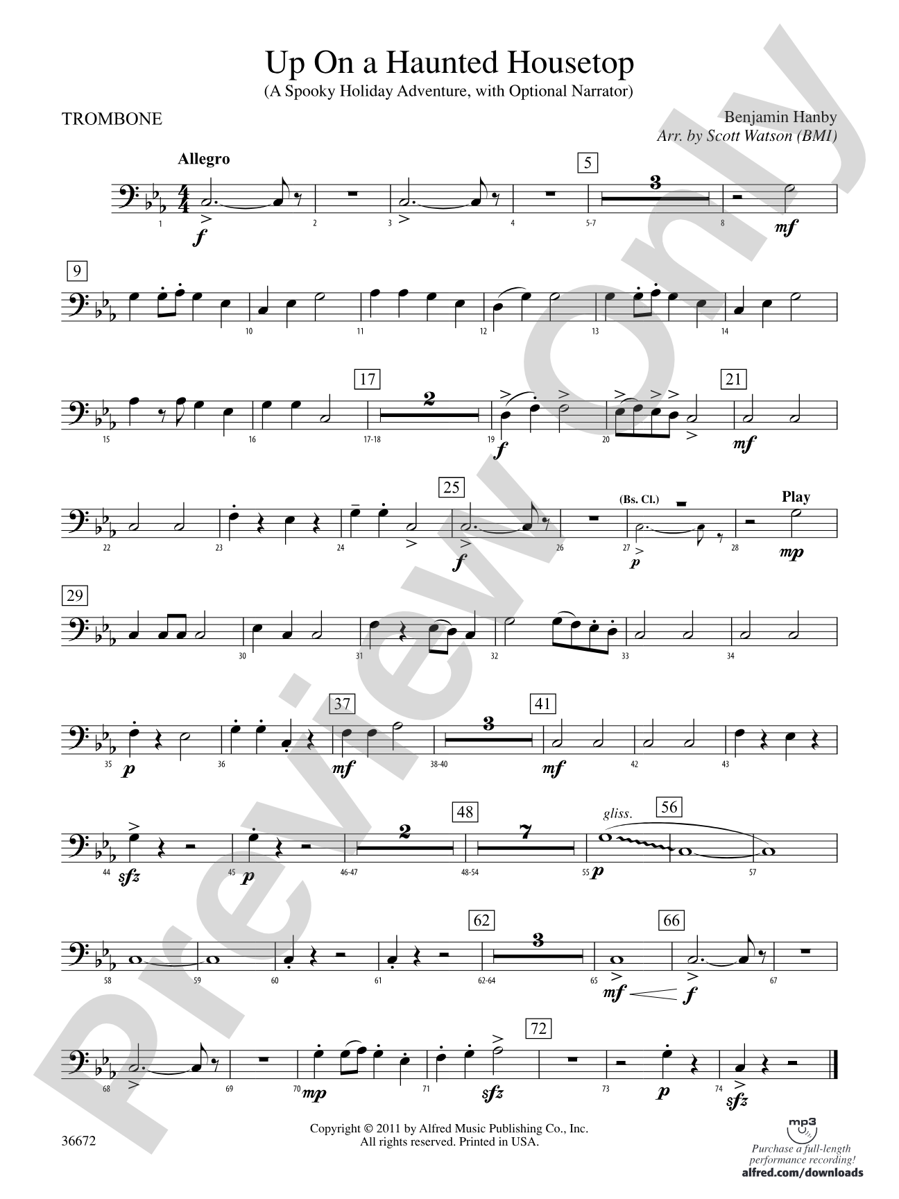 Up on a Haunted Housetop: 1st Trombone