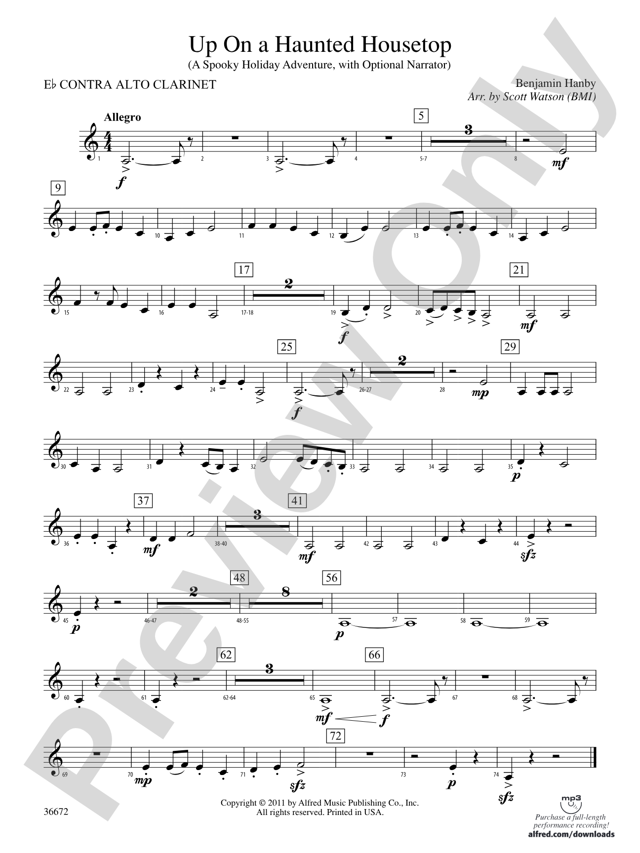 Up on a Haunted Housetop: (wp) E-flat Contrabass Clarinet