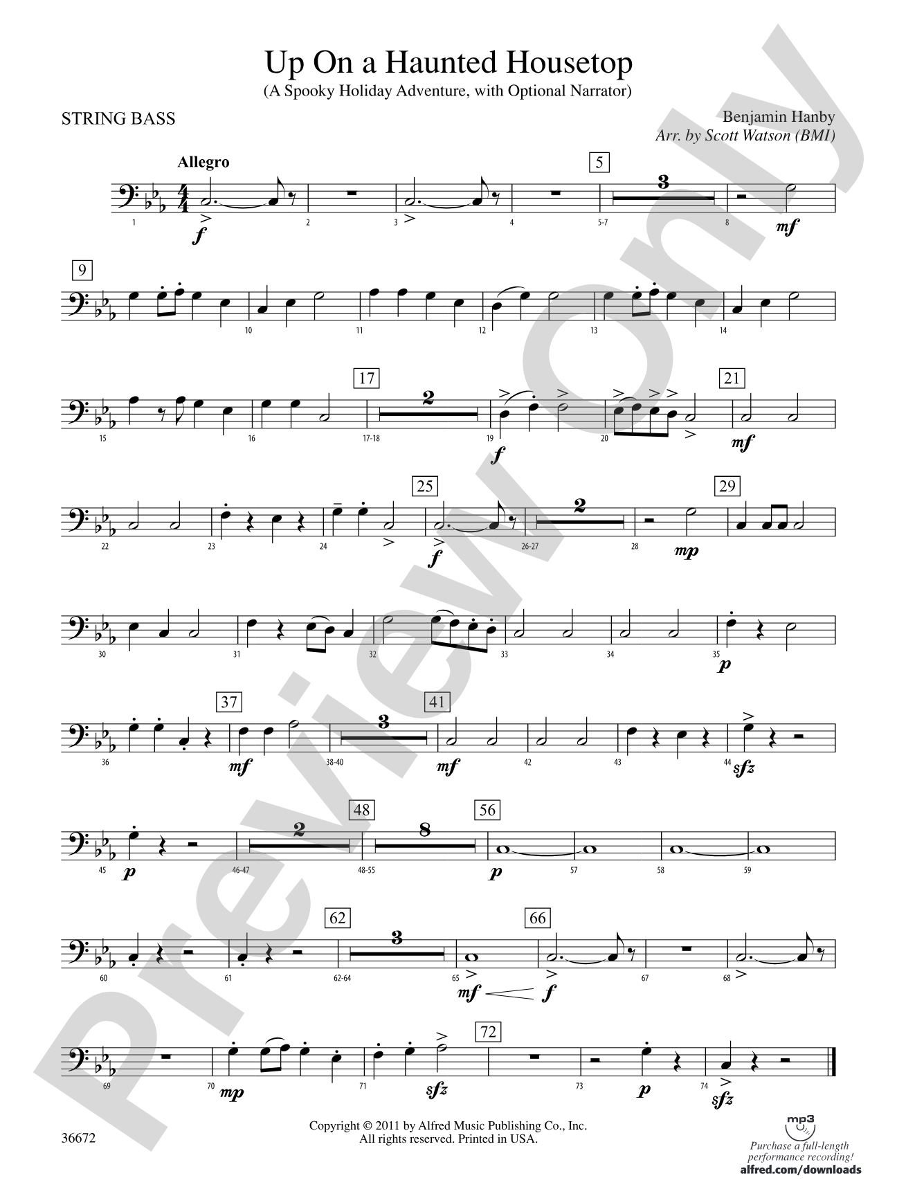 Up on a Haunted Housetop: (wp) String Bass