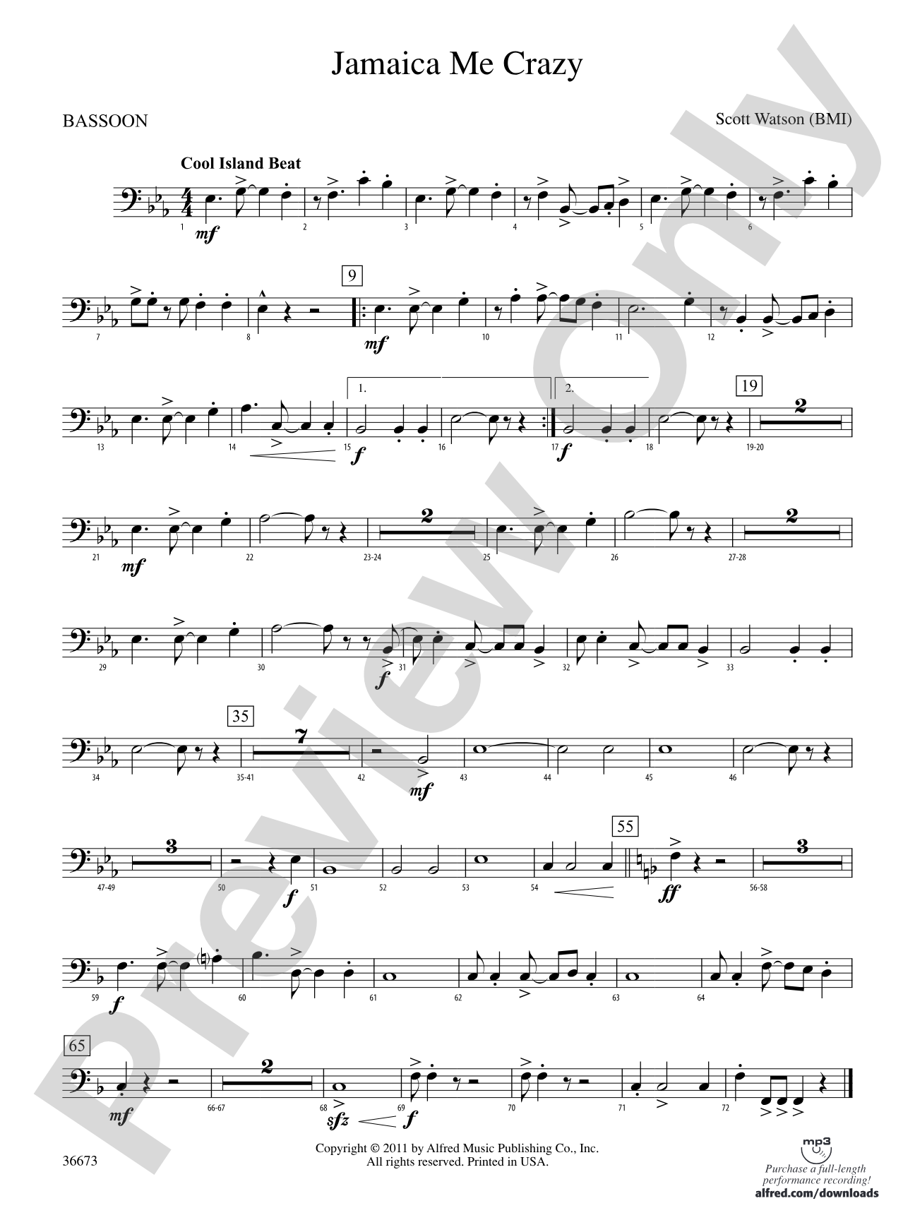 Jamaica Me Crazy: Bassoon